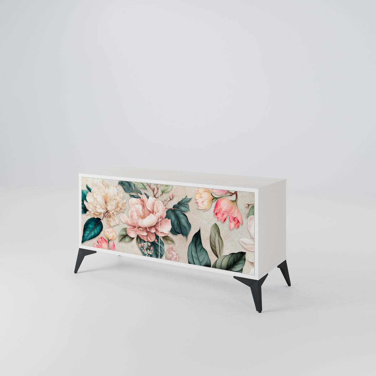 FLORAL GRACE Mueble de TV Compacto de 2 puertas