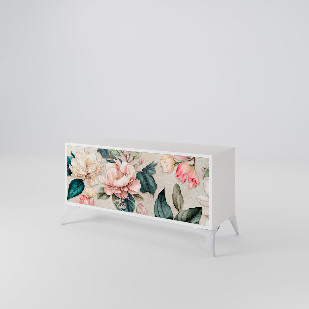 FLORAL GRACE Mueble de TV Compacto de 2 puertas