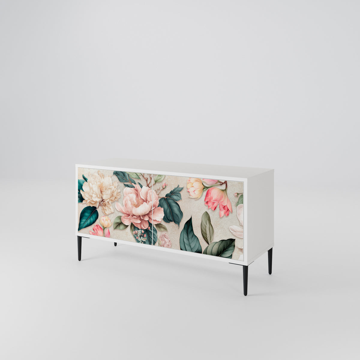 FLORAL GRACE Mueble de TV Compacto de 2 puertas
