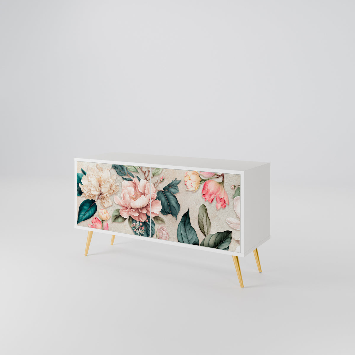 FLORAL GRACE Mueble de TV Compacto de 2 puertas