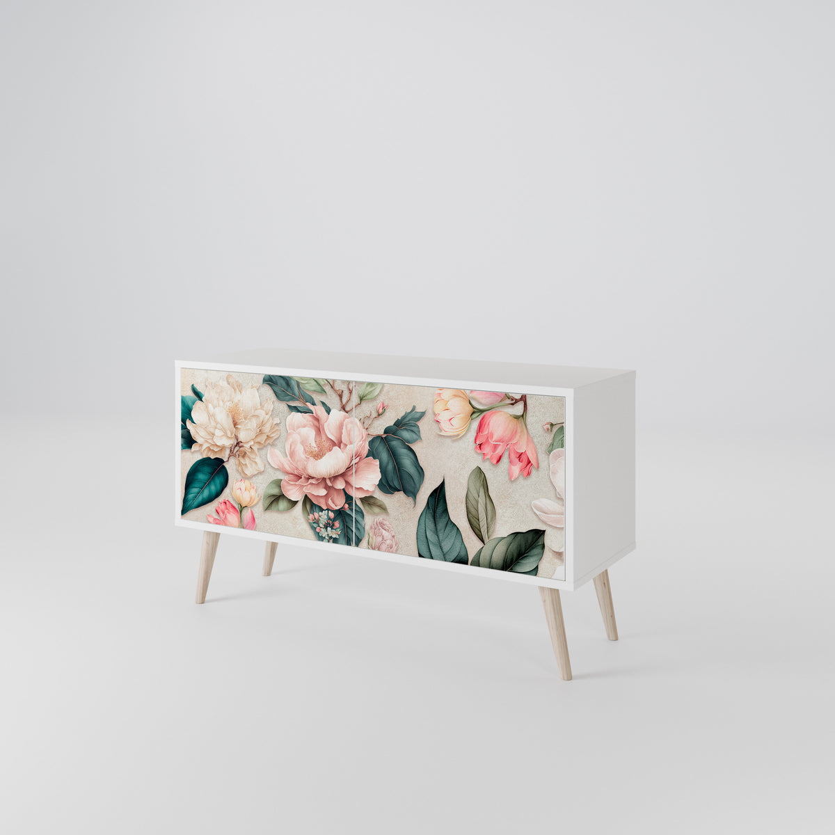 FLORAL GRACE Mueble de TV Compacto de 2 puertas