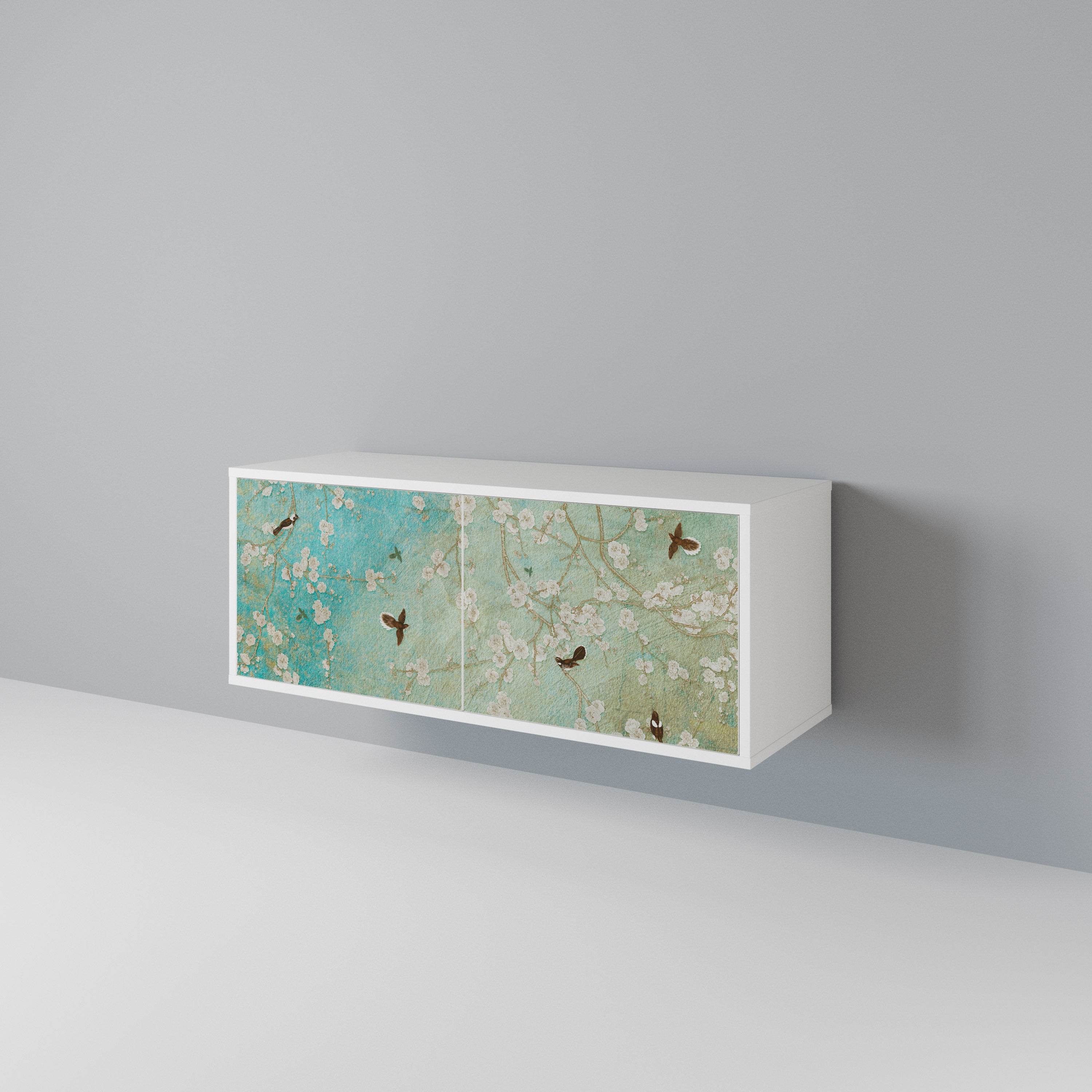 BLOOMING CHARM Mueble de TV Compacto de 2 puertas