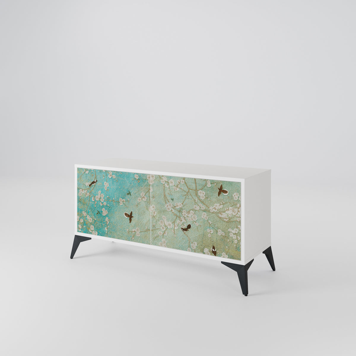 BLOOMING CHARM Mueble de TV Compacto de 2 puertas