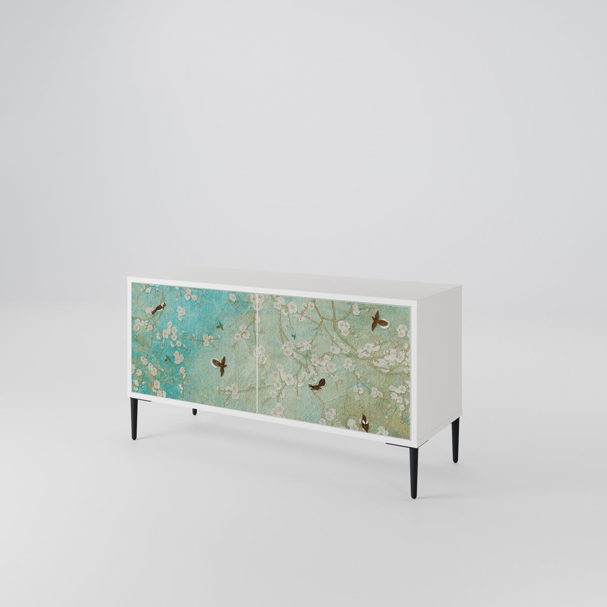 BLOOMING CHARM Mueble de TV Compacto de 2 puertas