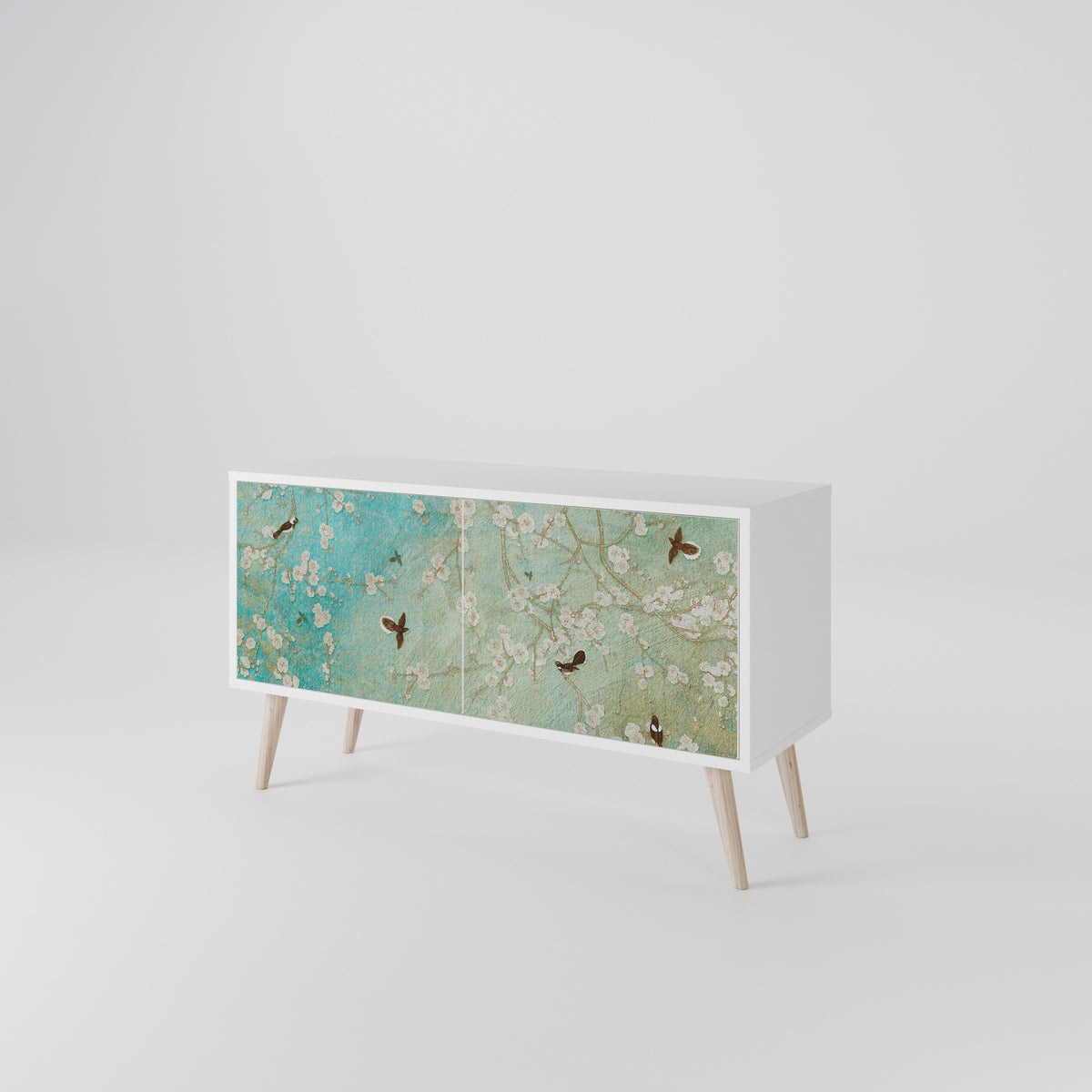 BLOOMING CHARM Mueble de TV Compacto de 2 puertas