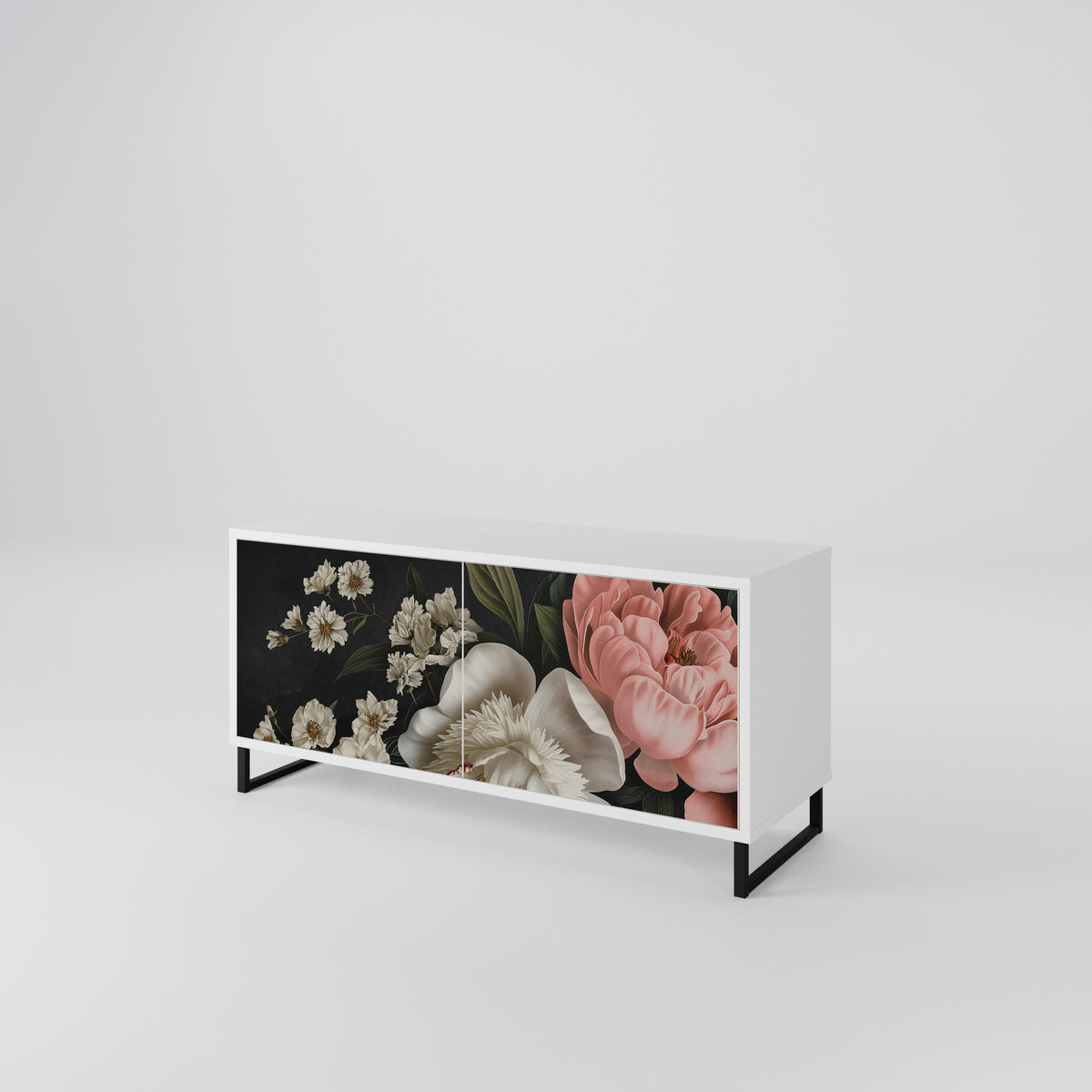 LUSH ELEGANCE Mueble de TV Compacto de 2 puertas