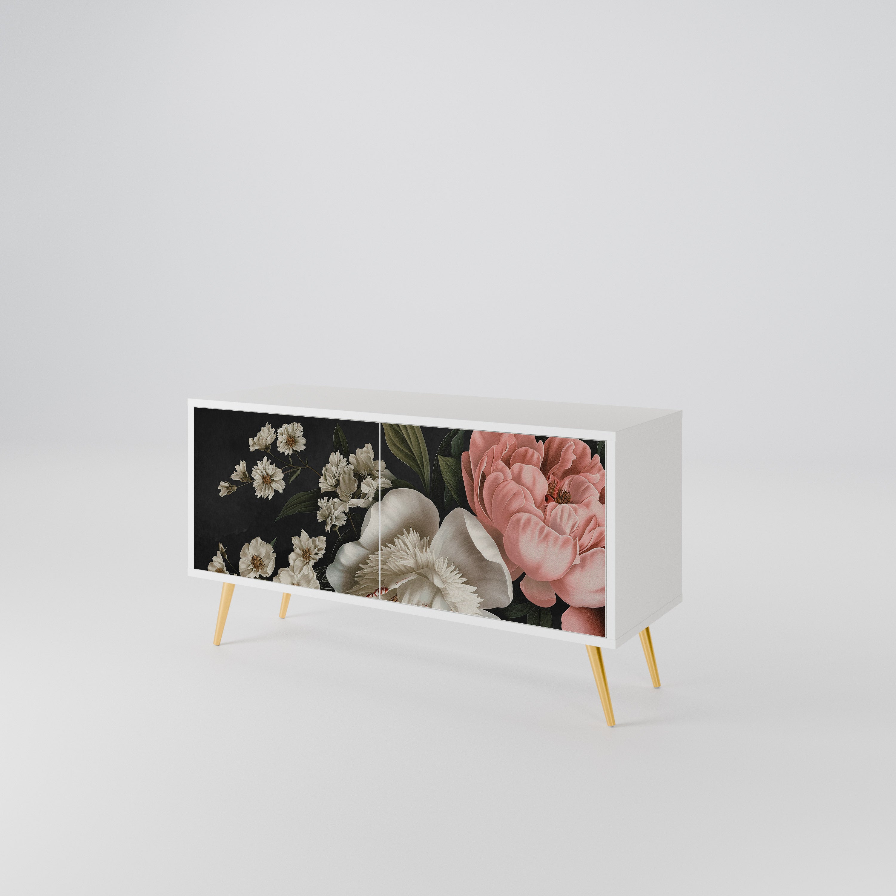 LUSH ELEGANCE Mueble de TV Compacto de 2 puertas