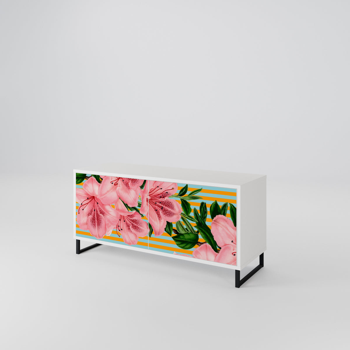 FRAGILE BEAUTY Mueble de TV Compacto de 2 puertas