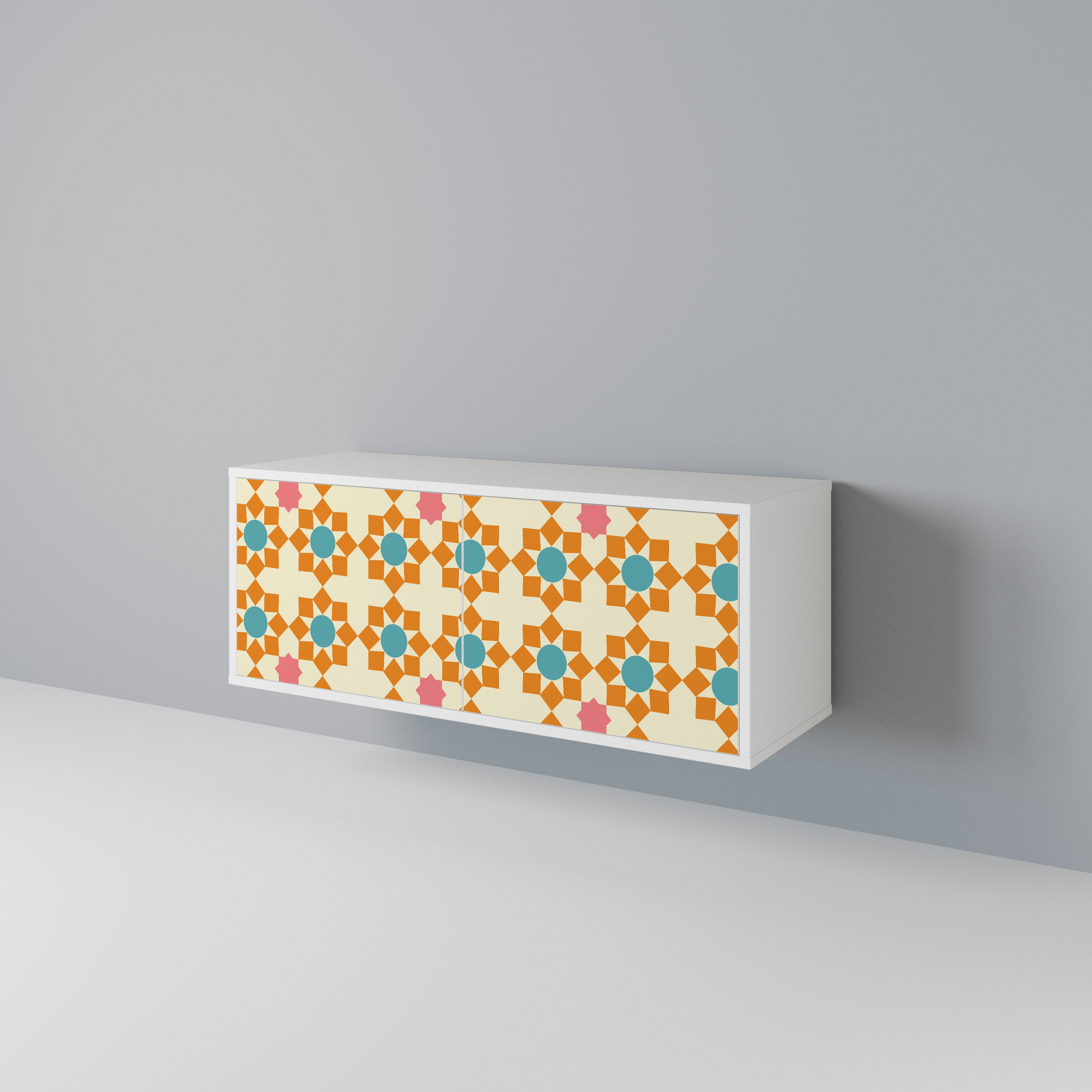 FLORAL DECOR Mueble de TV Compacto de 2 puertas