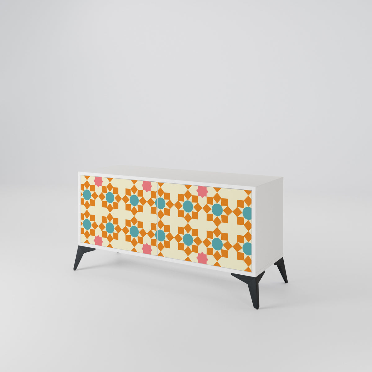 FLORAL DECOR Mueble de TV Compacto de 2 puertas