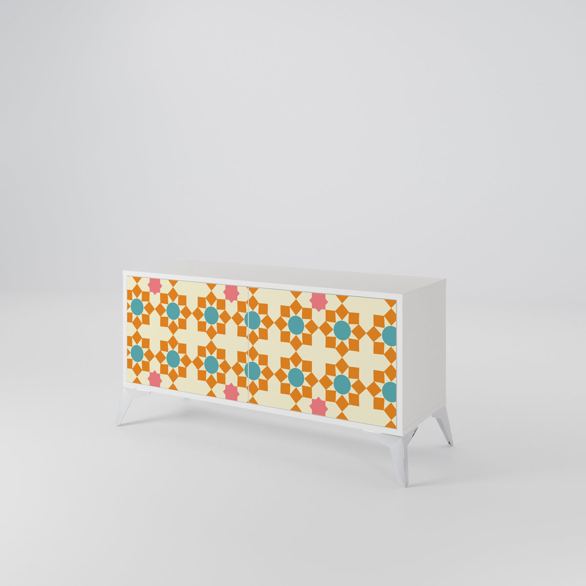 FLORAL DECOR Mueble de TV Compacto de 2 puertas