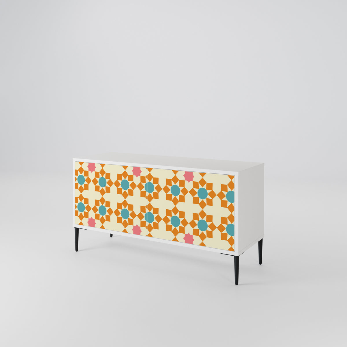 FLORAL DECOR Mueble de TV Compacto de 2 puertas