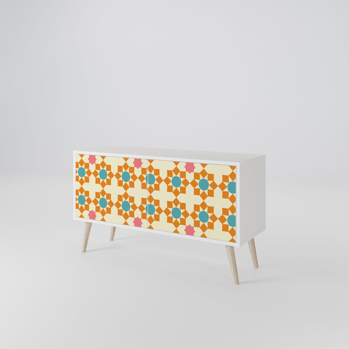 FLORAL DECOR Mueble de TV Compacto de 2 puertas