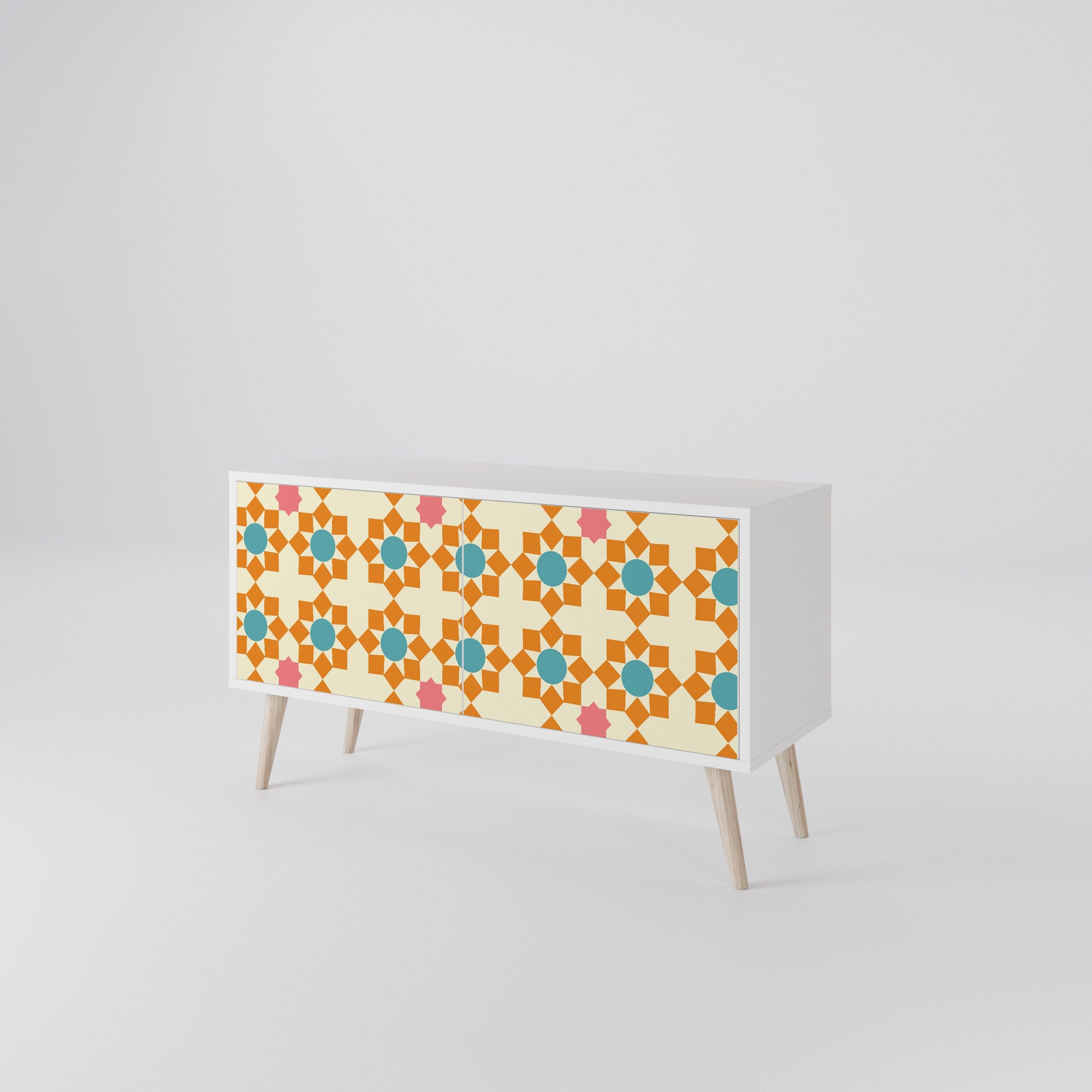 FLORAL DECOR Mueble de TV Compacto de 2 puertas