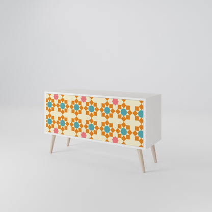 FLORAL DECOR Mueble de TV Compacto de 2 puertas