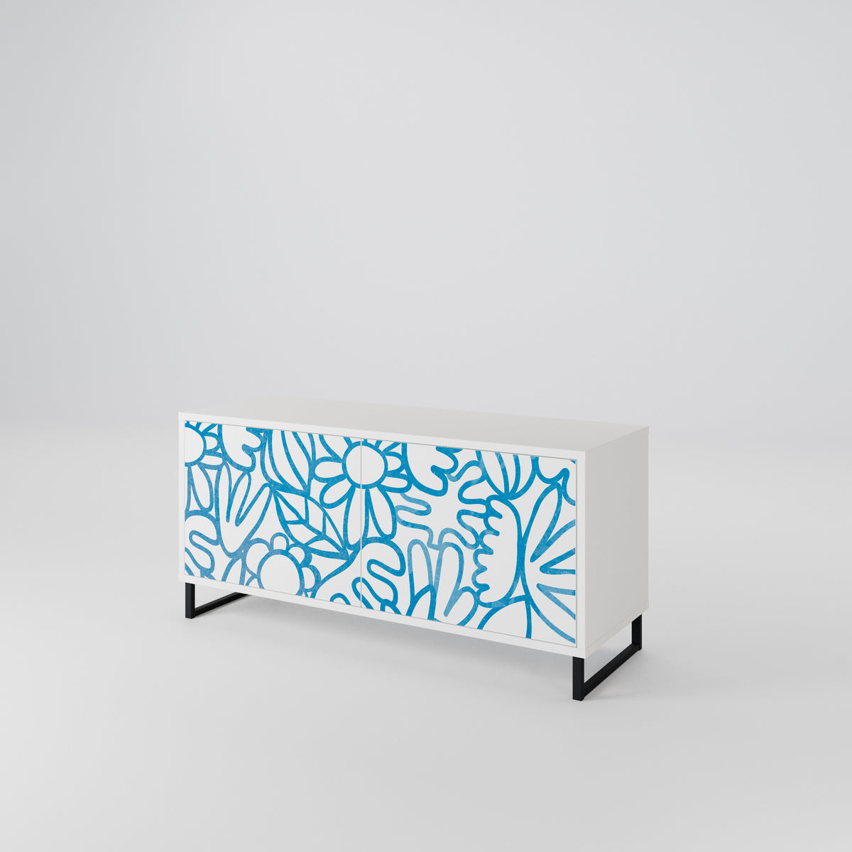 BLOOMY MORNING Mueble de TV Compacto de 2 puertas