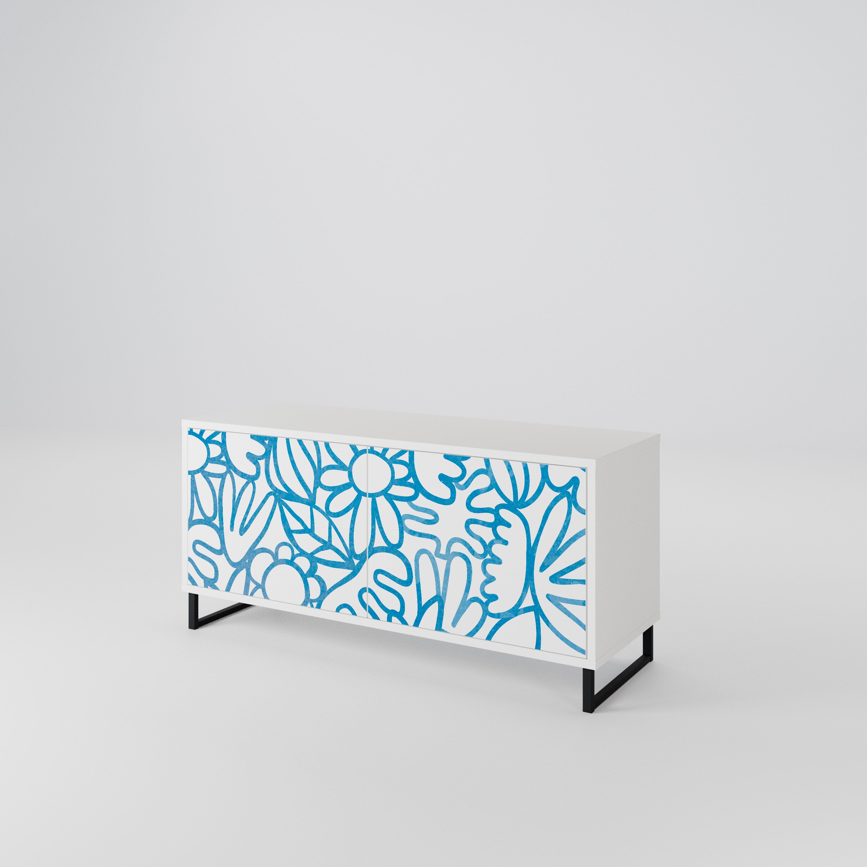 BLOOMY MORNING Mueble de TV Compacto de 2 puertas