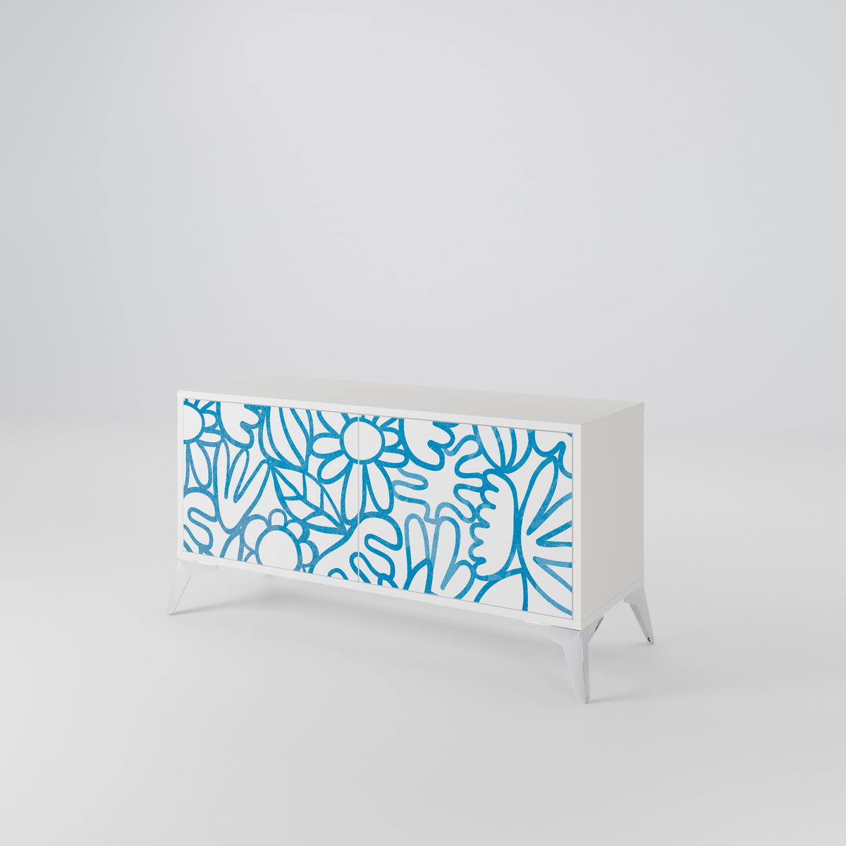 BLOOMY MORNING Mueble de TV Compacto de 2 puertas