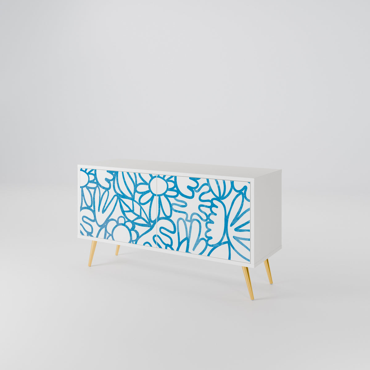 BLOOMY MORNING Mueble de TV Compacto de 2 puertas