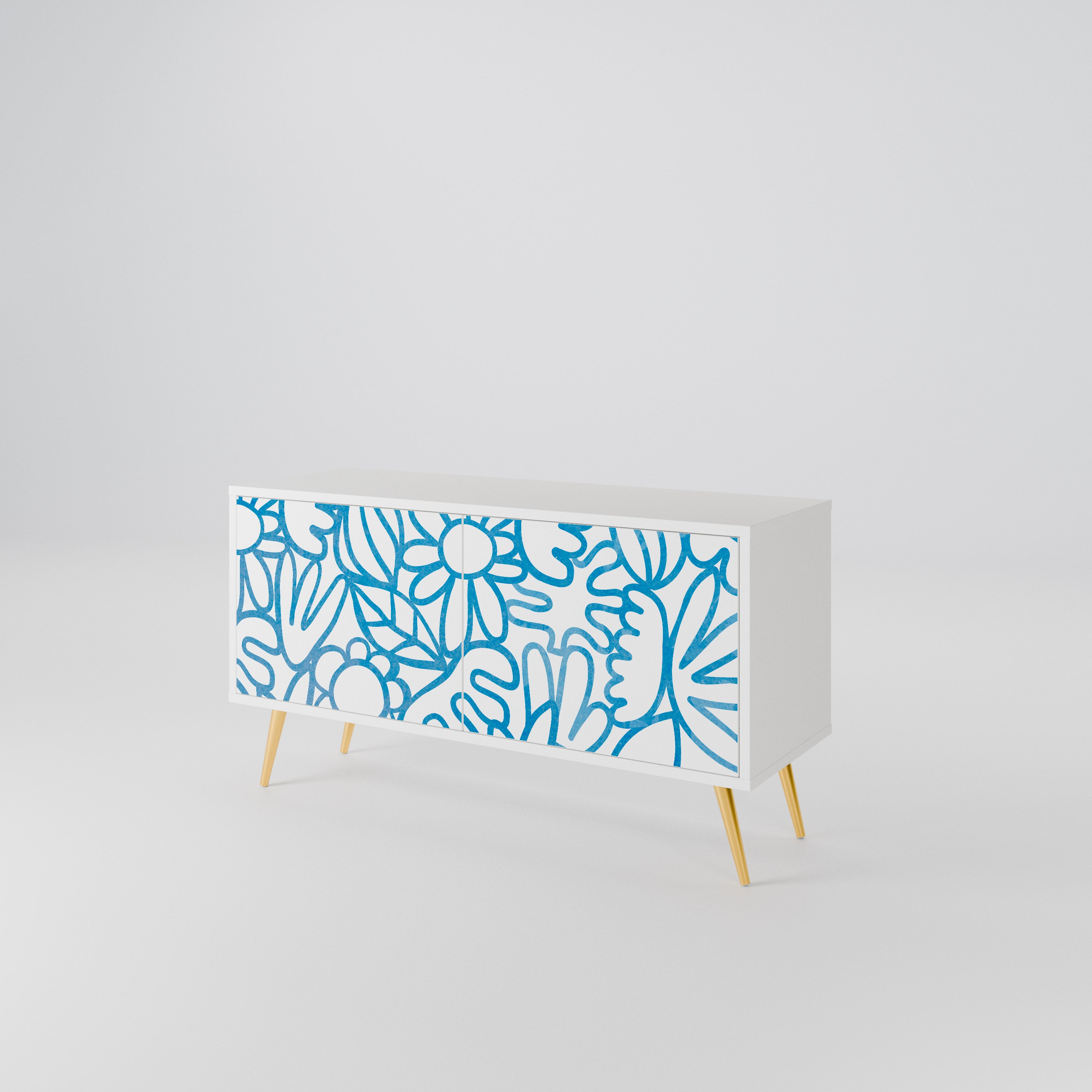 BLOOMY MORNING Mueble de TV Compacto de 2 puertas
