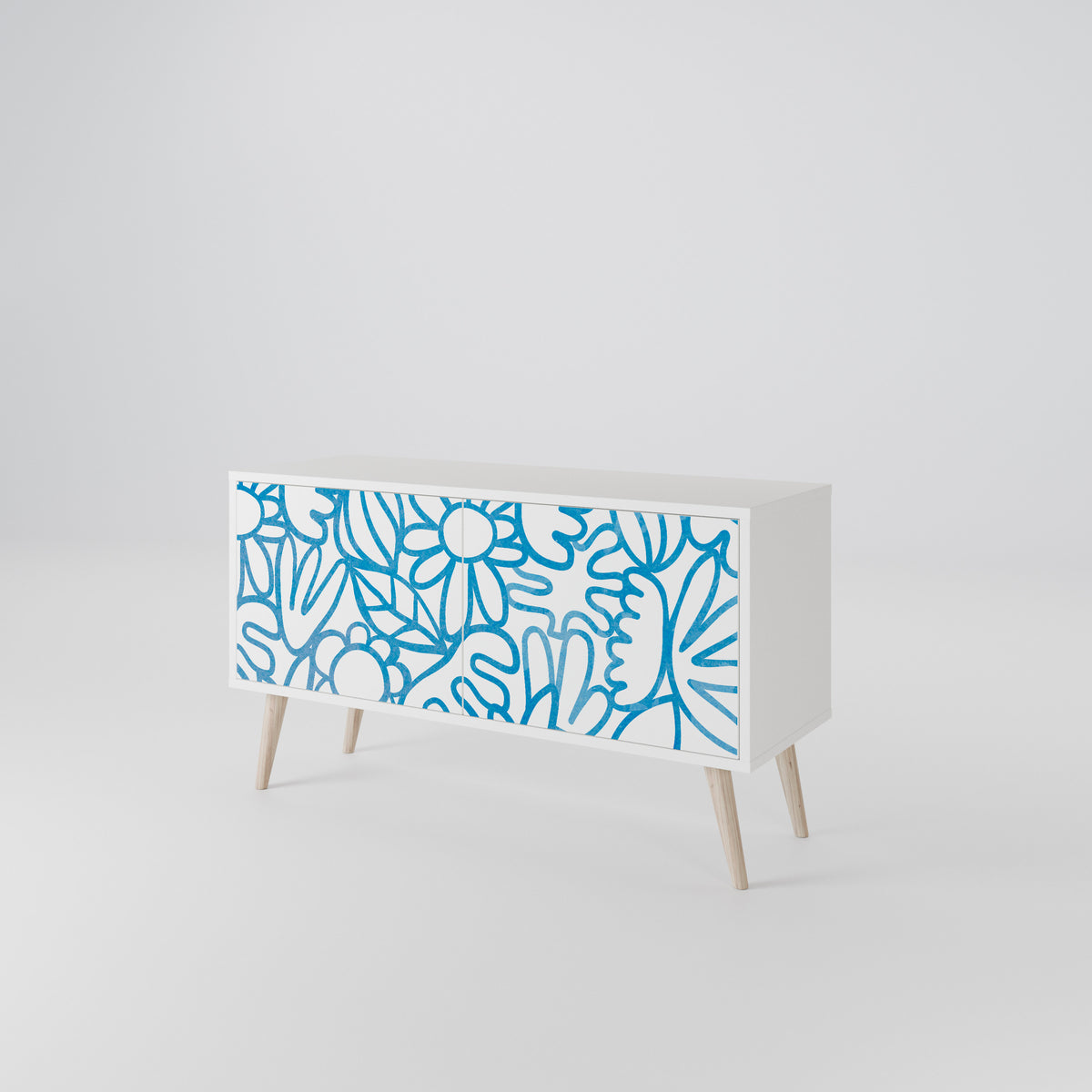 BLOOMY MORNING Mueble de TV Compacto de 2 puertas