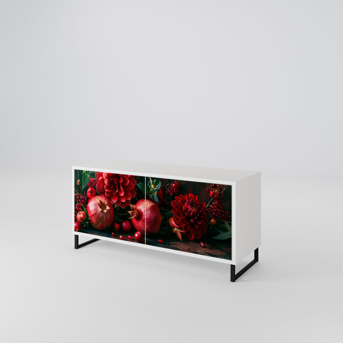 DAHLIAS AND POMEGRANATES Mueble de TV Compacto de 2 puertas