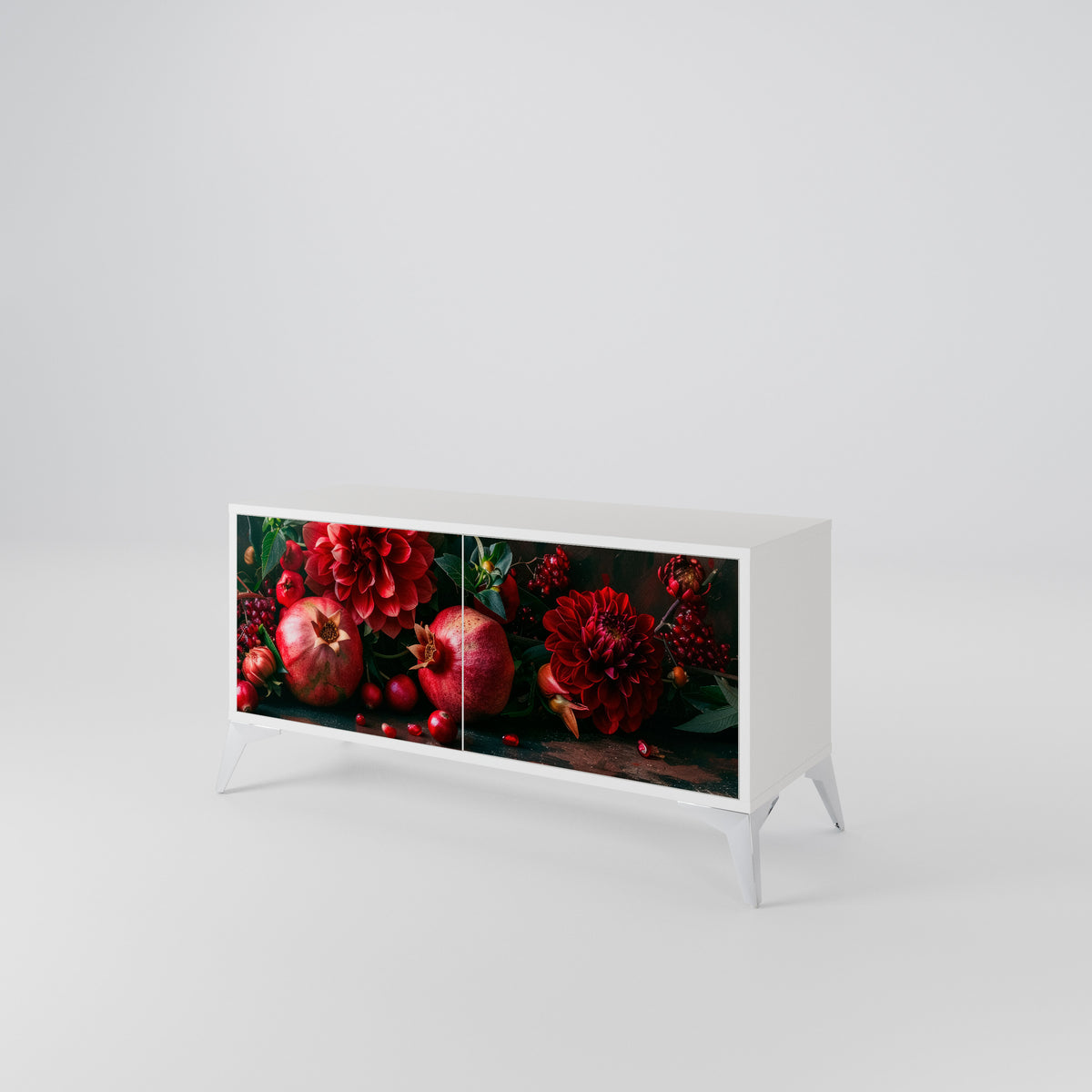 DAHLIAS AND POMEGRANATES Mueble de TV Compacto de 2 puertas