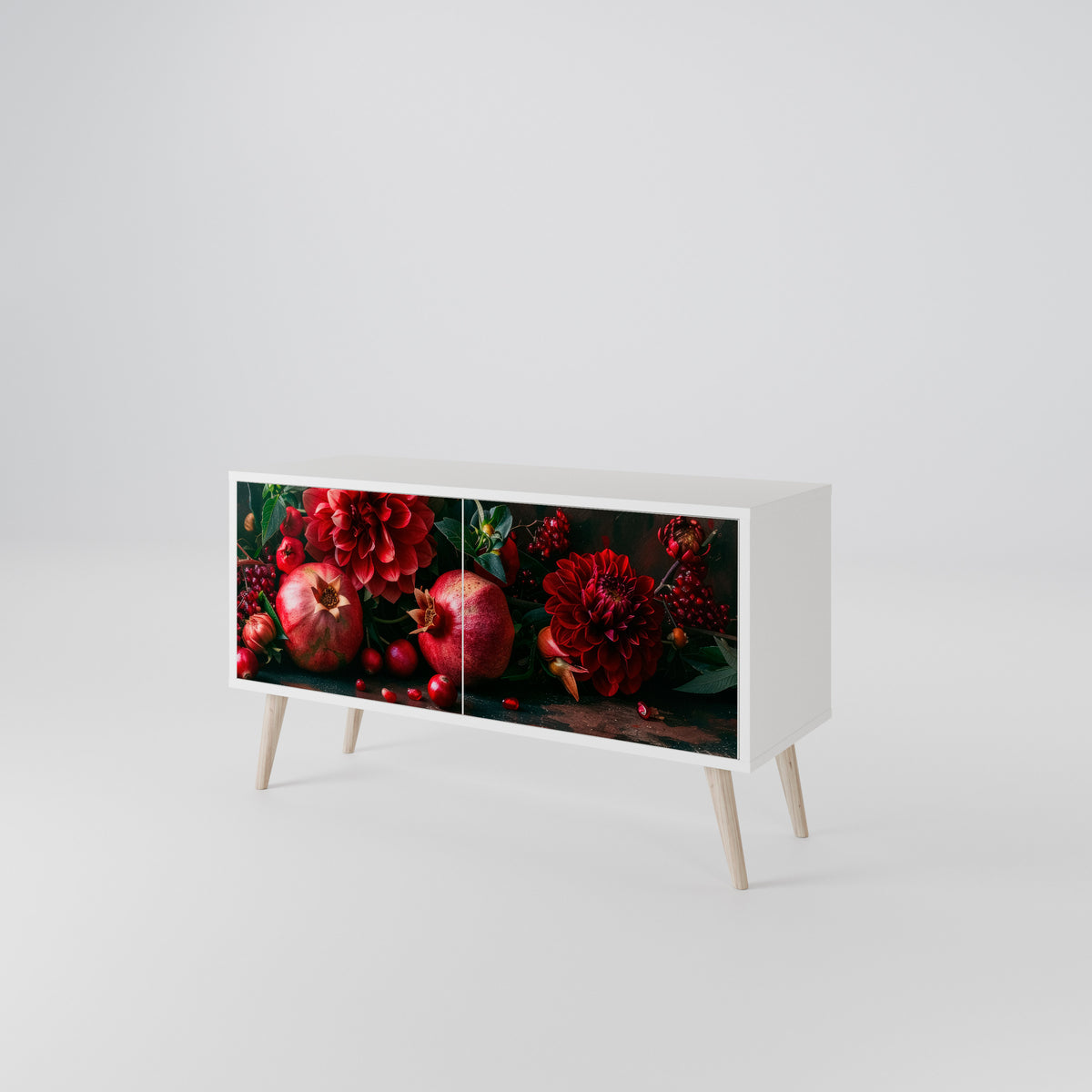 DAHLIAS AND POMEGRANATES Mueble de TV Compacto de 2 puertas