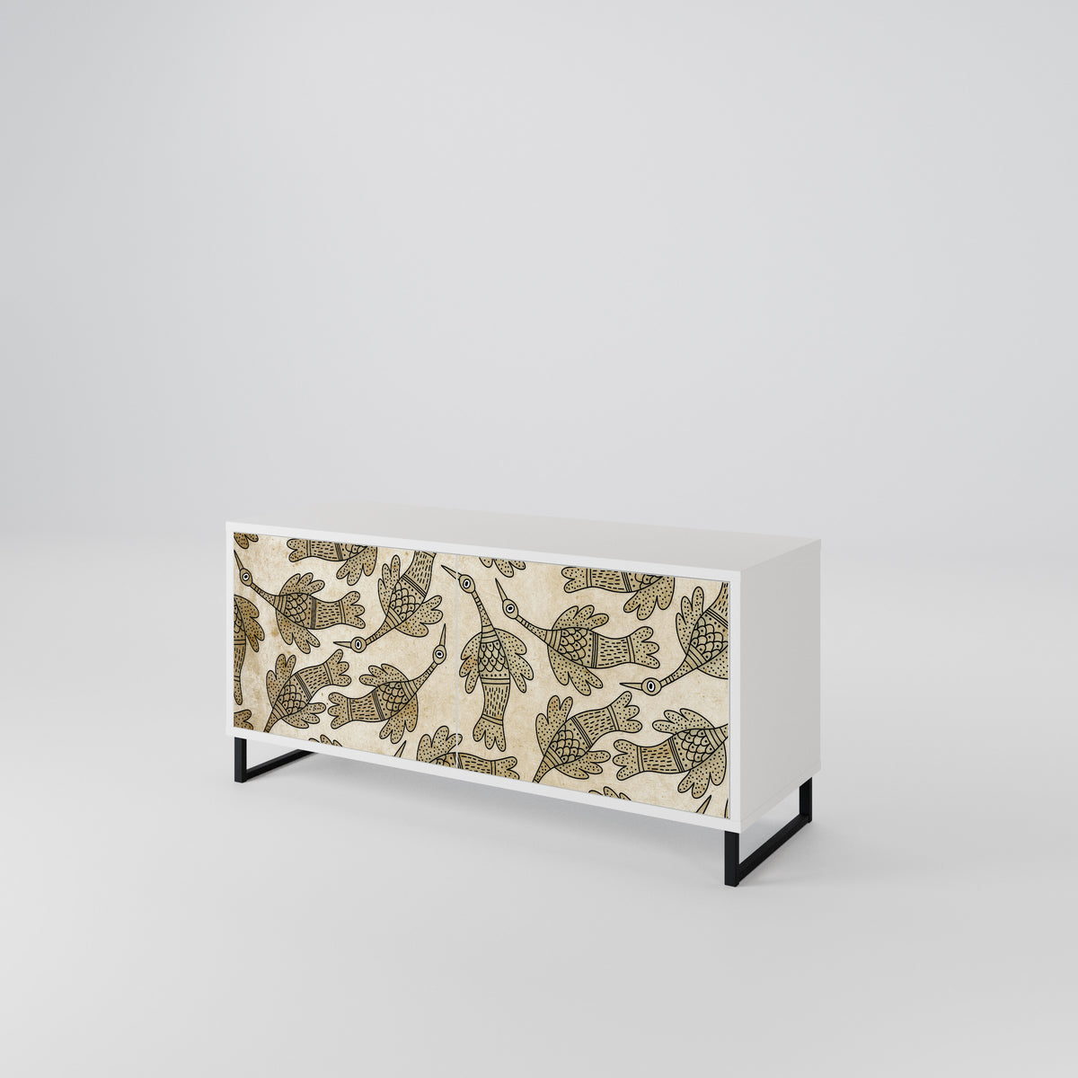 ALMONDINE SONGBIRD Mueble de TV Compacto de 2 puertas