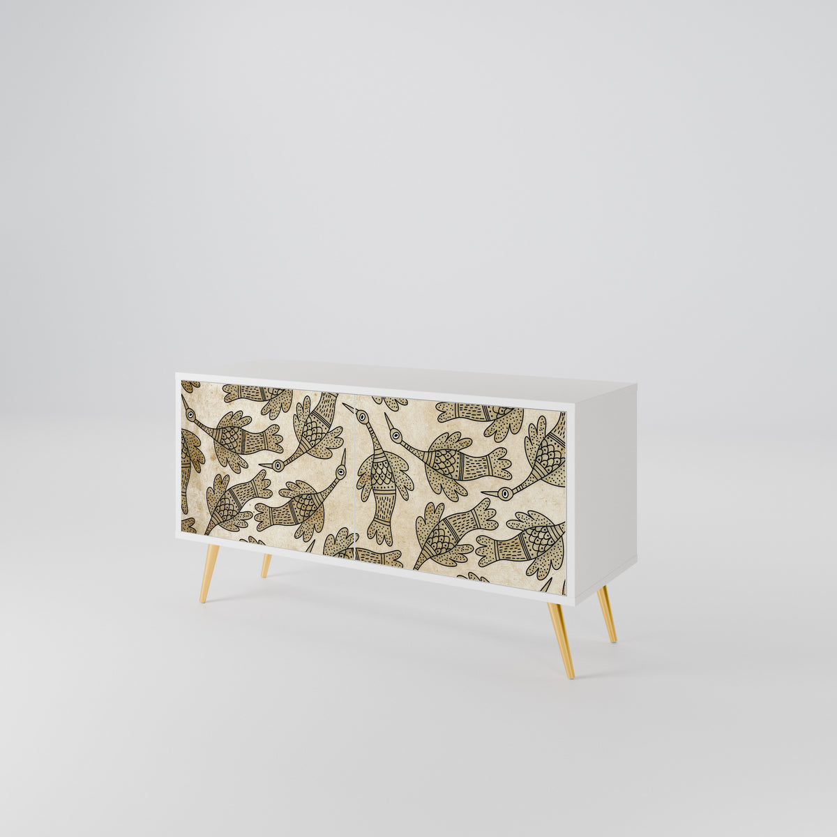 ALMONDINE SONGBIRD Mueble de TV Compacto de 2 puertas