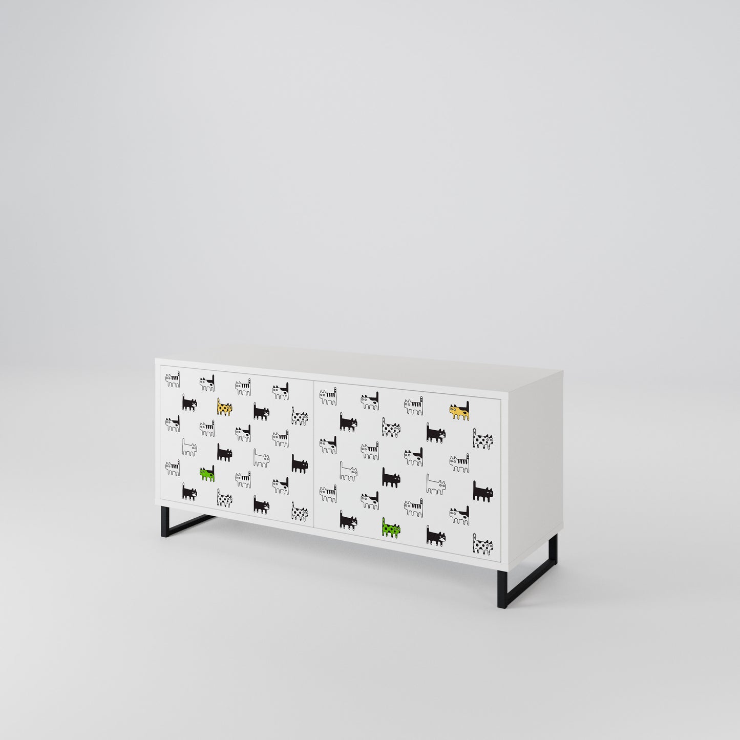 CATS COMPILATION Mueble de TV Compacto de 2 puertas