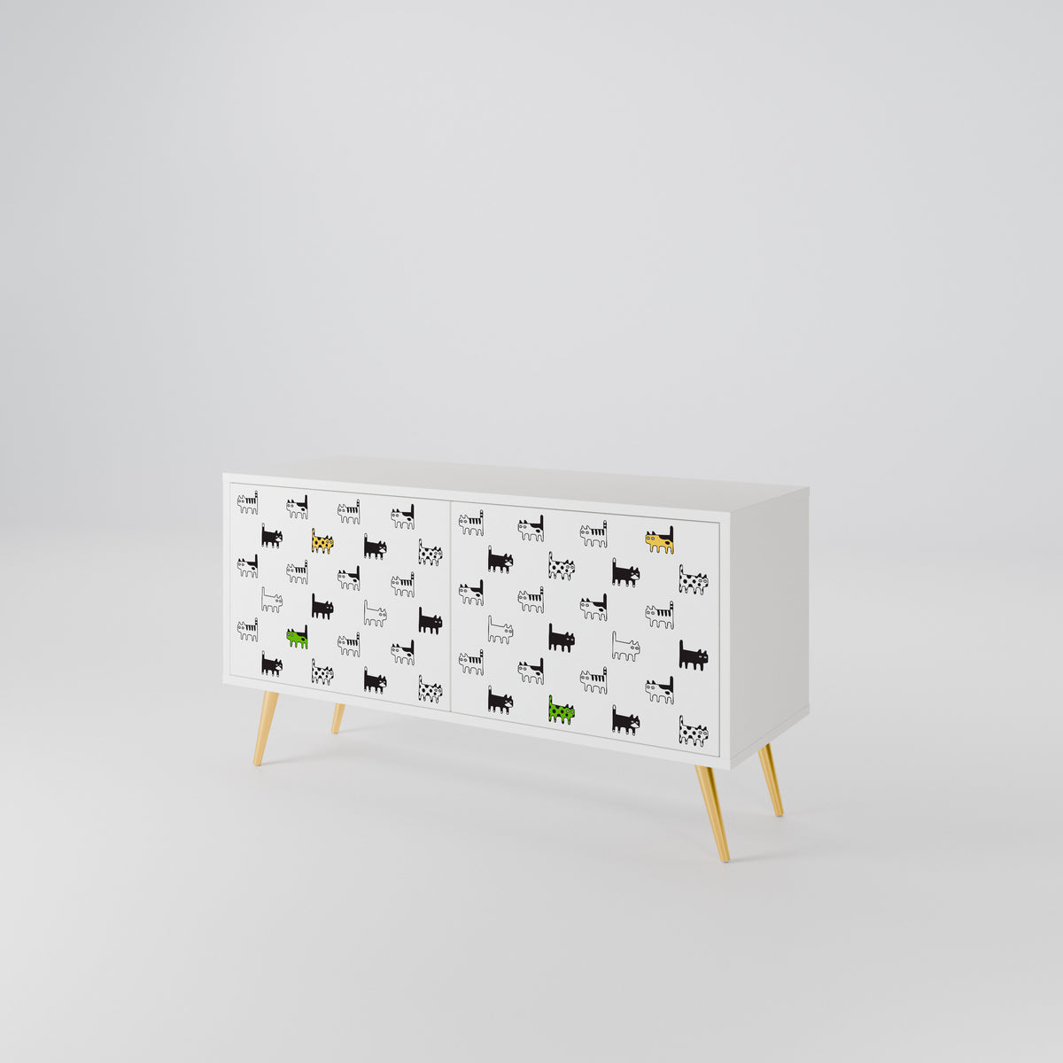 CATS COMPILATION Mueble de TV Compacto de 2 puertas