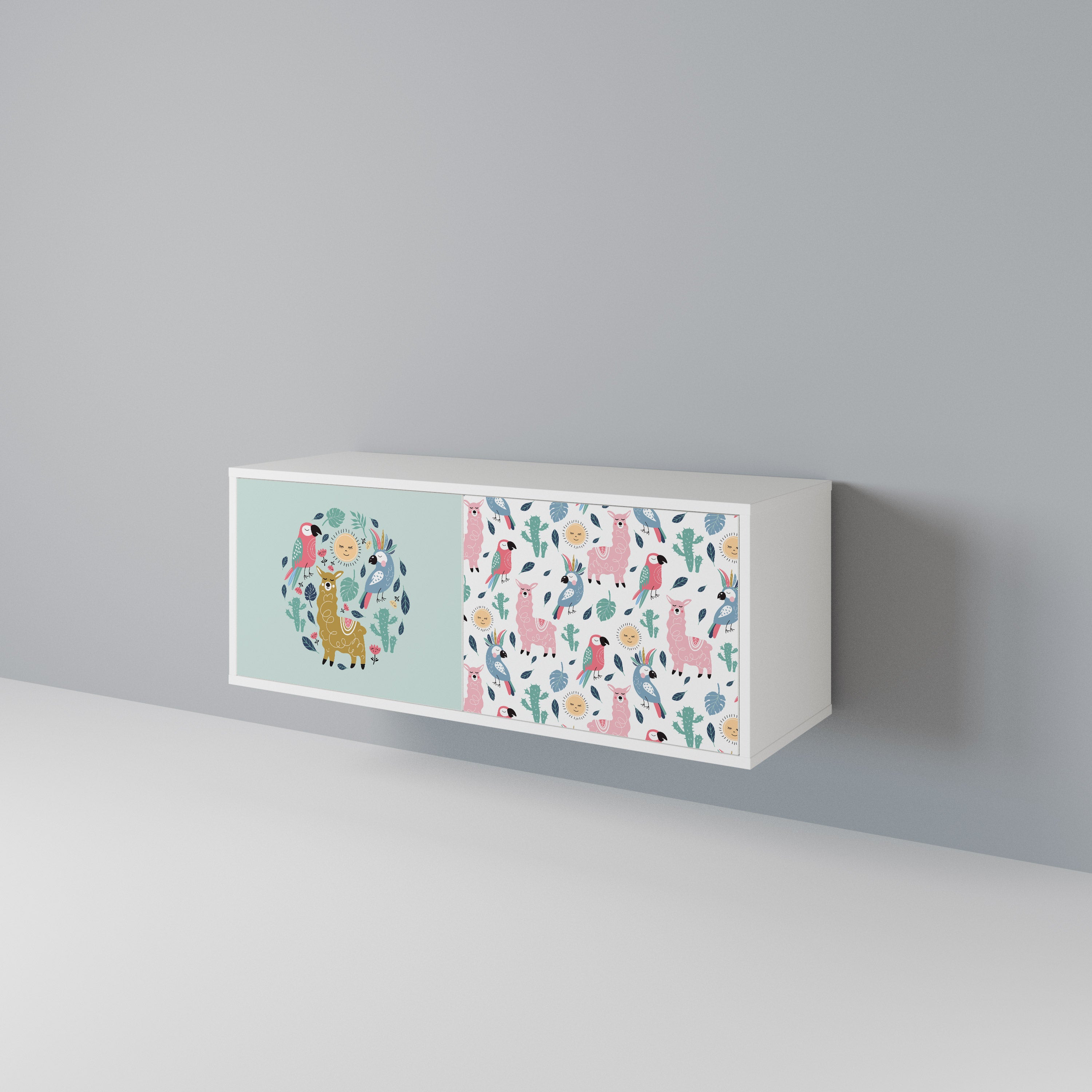 COLORFUL ALPACAS Mueble de TV Compacto de 2 puertas