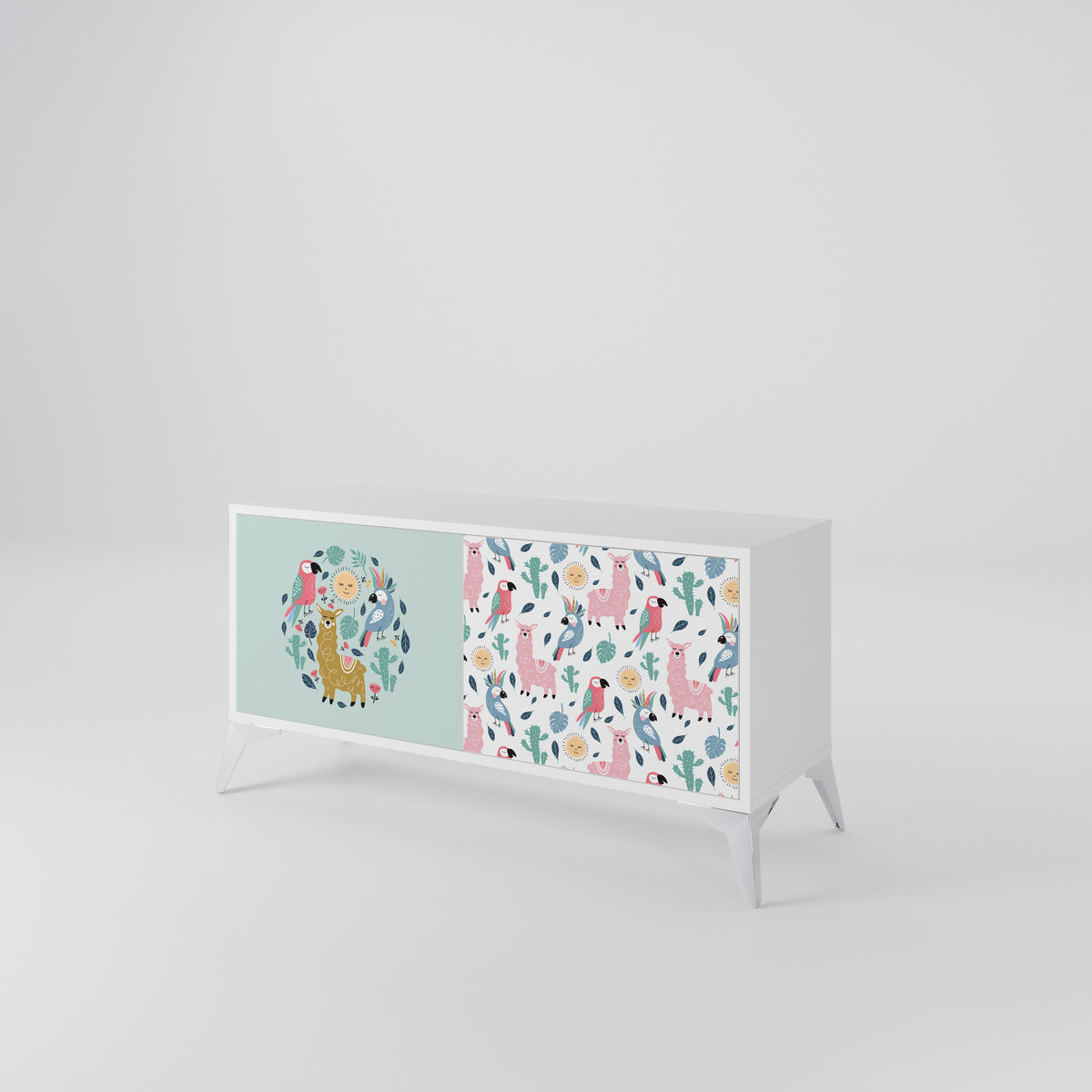 COLORFUL ALPACAS Mueble de TV Compacto de 2 puertas