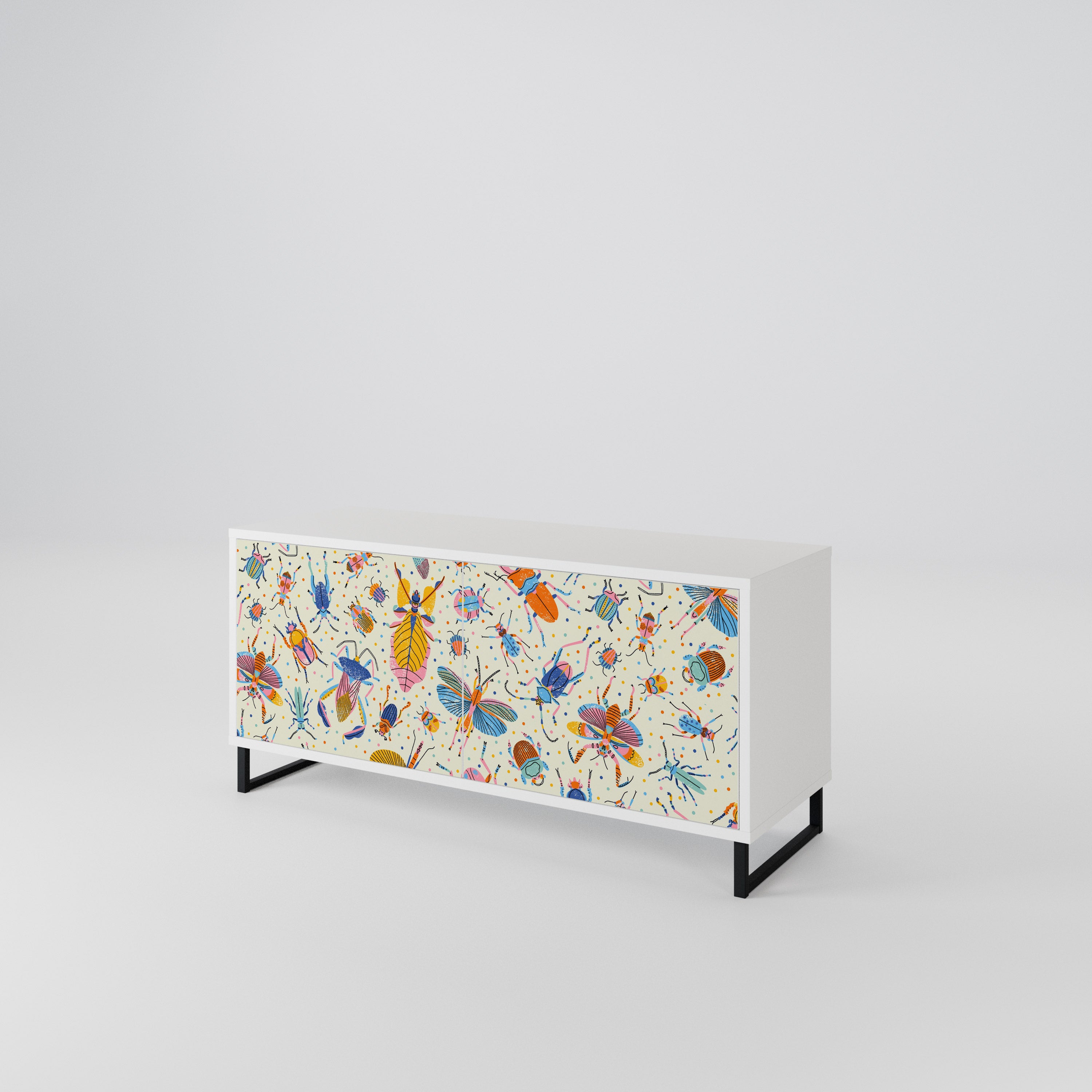 COLORFUL INSECTS Mueble de TV Compacto de 2 puertas
