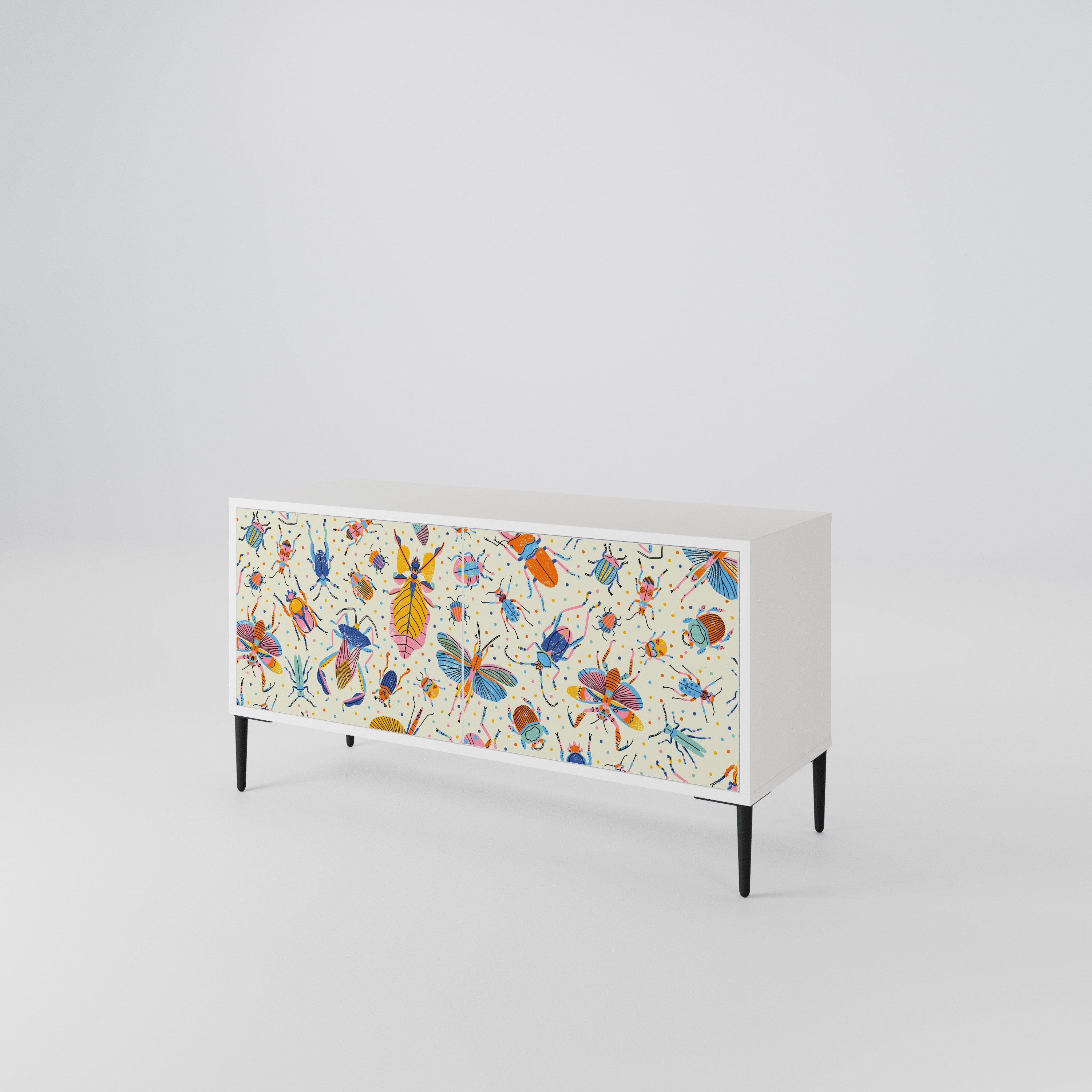 COLORFUL INSECTS Mueble de TV Compacto de 2 puertas