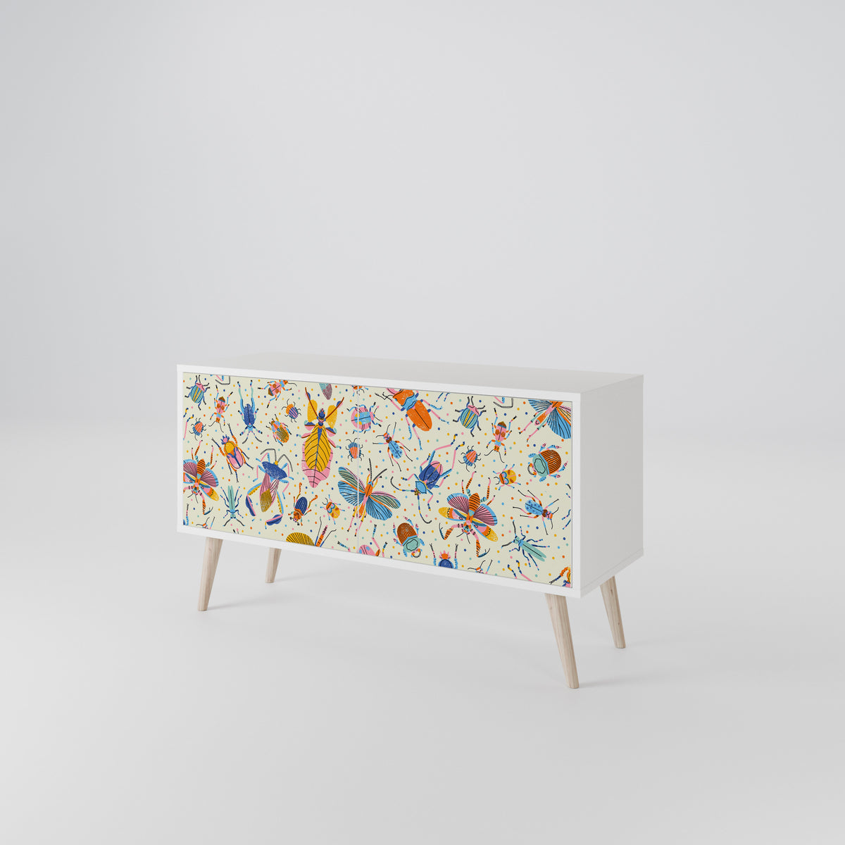 COLORFUL INSECTS Mueble de TV Compacto de 2 puertas