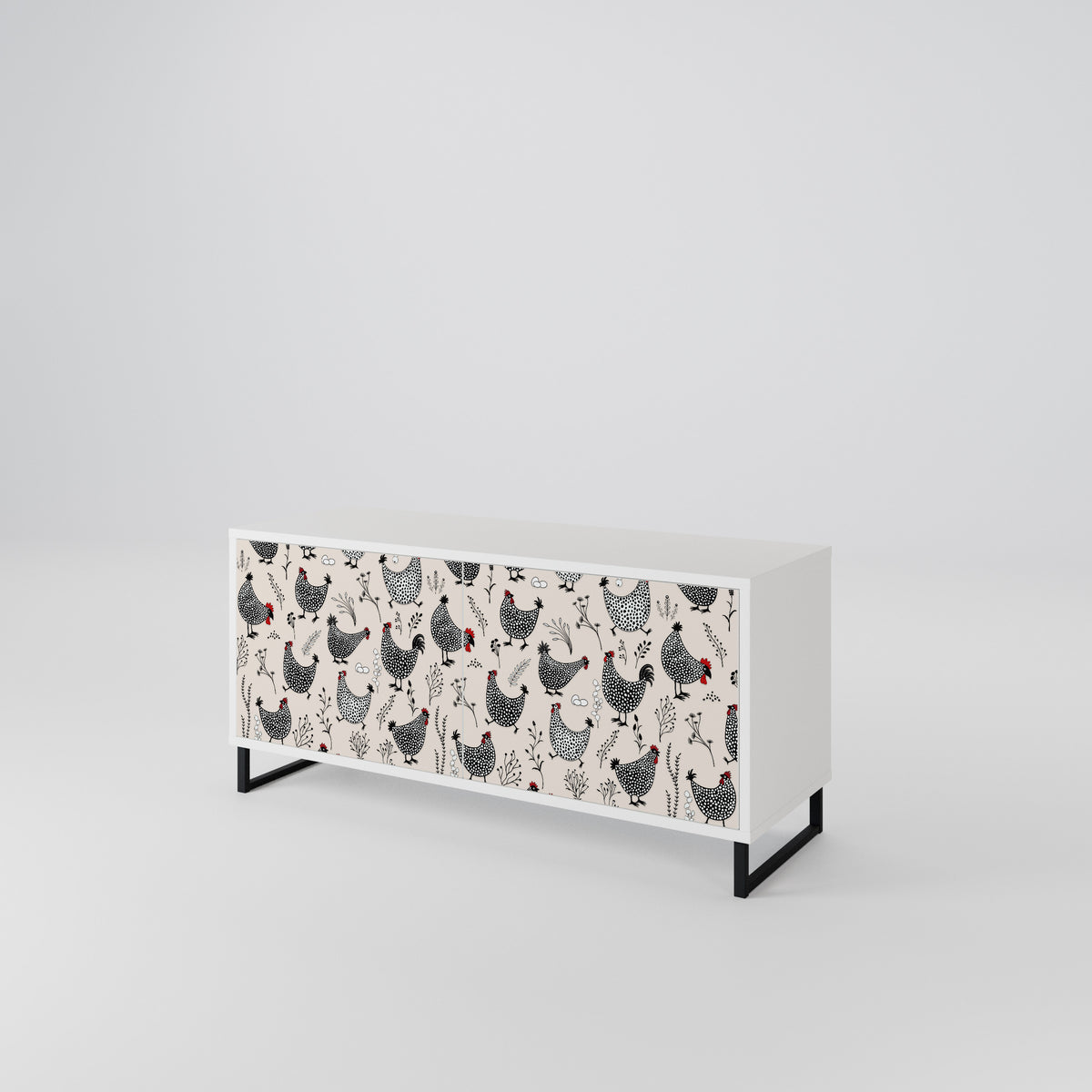 HAPPY HENS Mueble de TV Compacto de 2 puertas