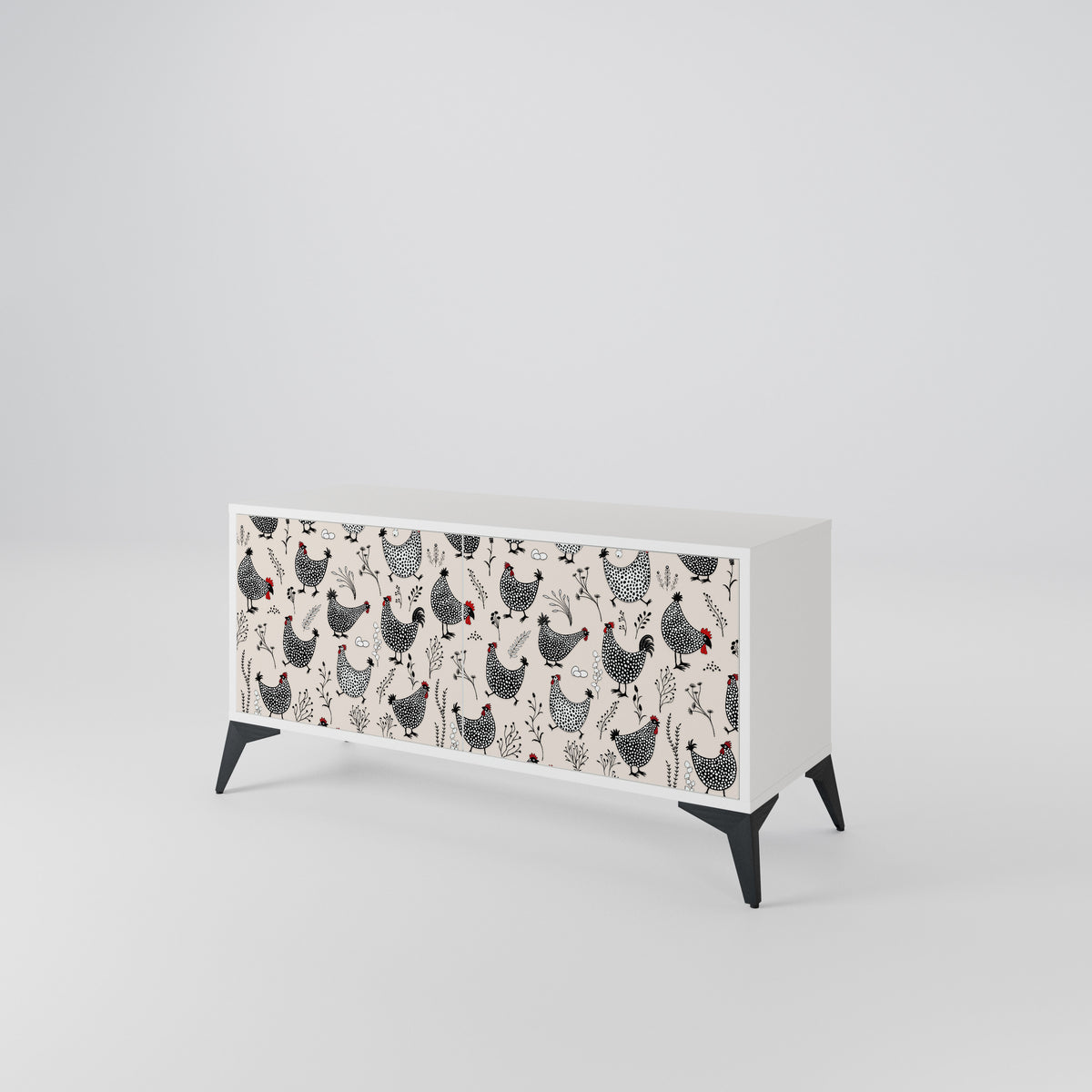 HAPPY HENS Mueble de TV Compacto de 2 puertas