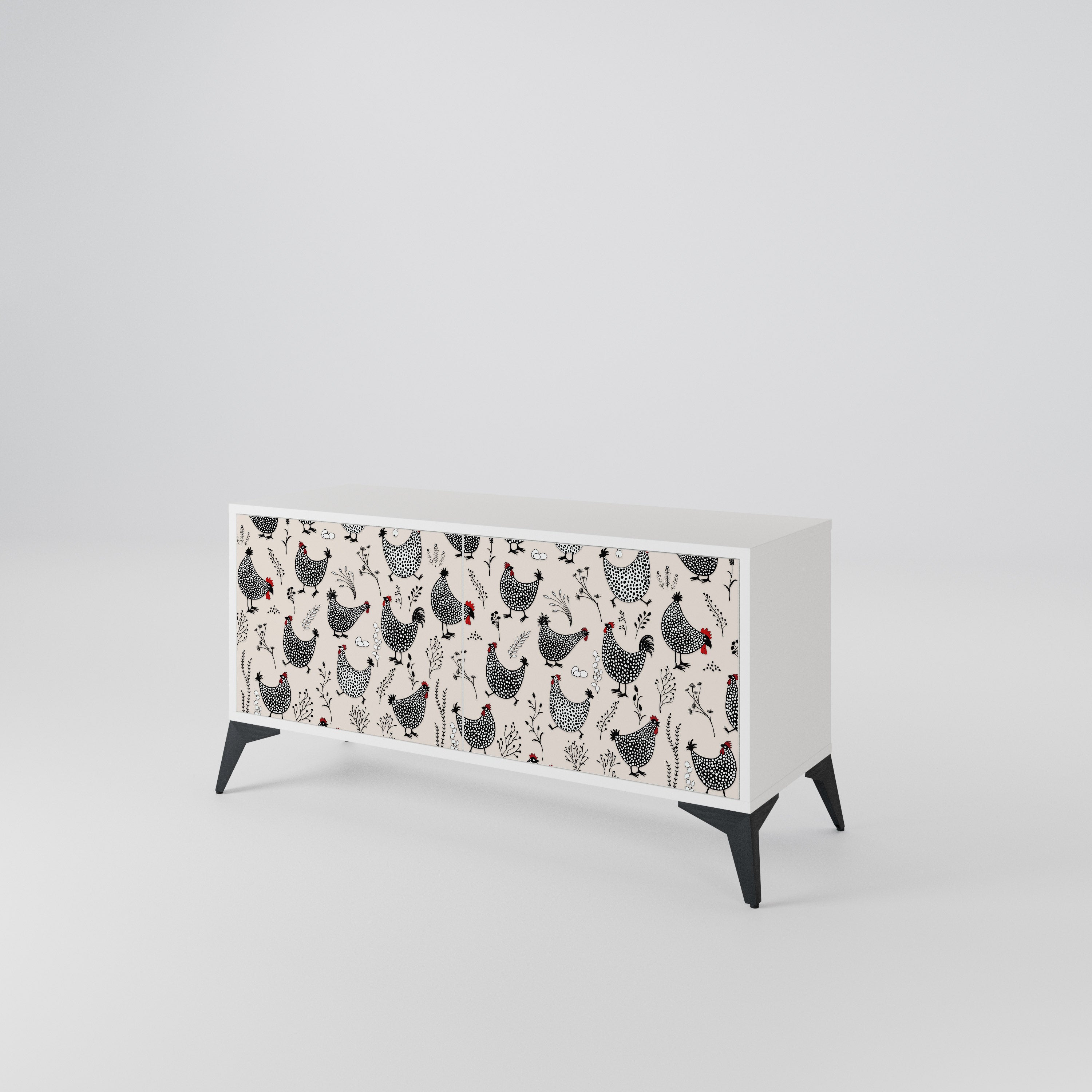 HAPPY HENS Mueble de TV Compacto de 2 puertas