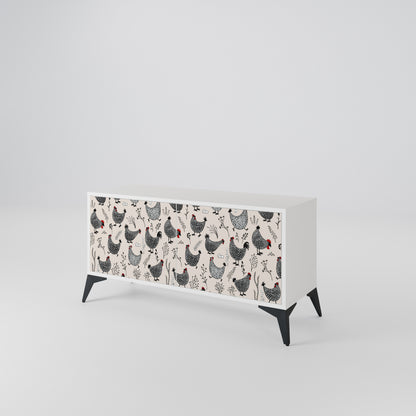 HAPPY HENS Mueble de TV Compacto de 2 puertas
