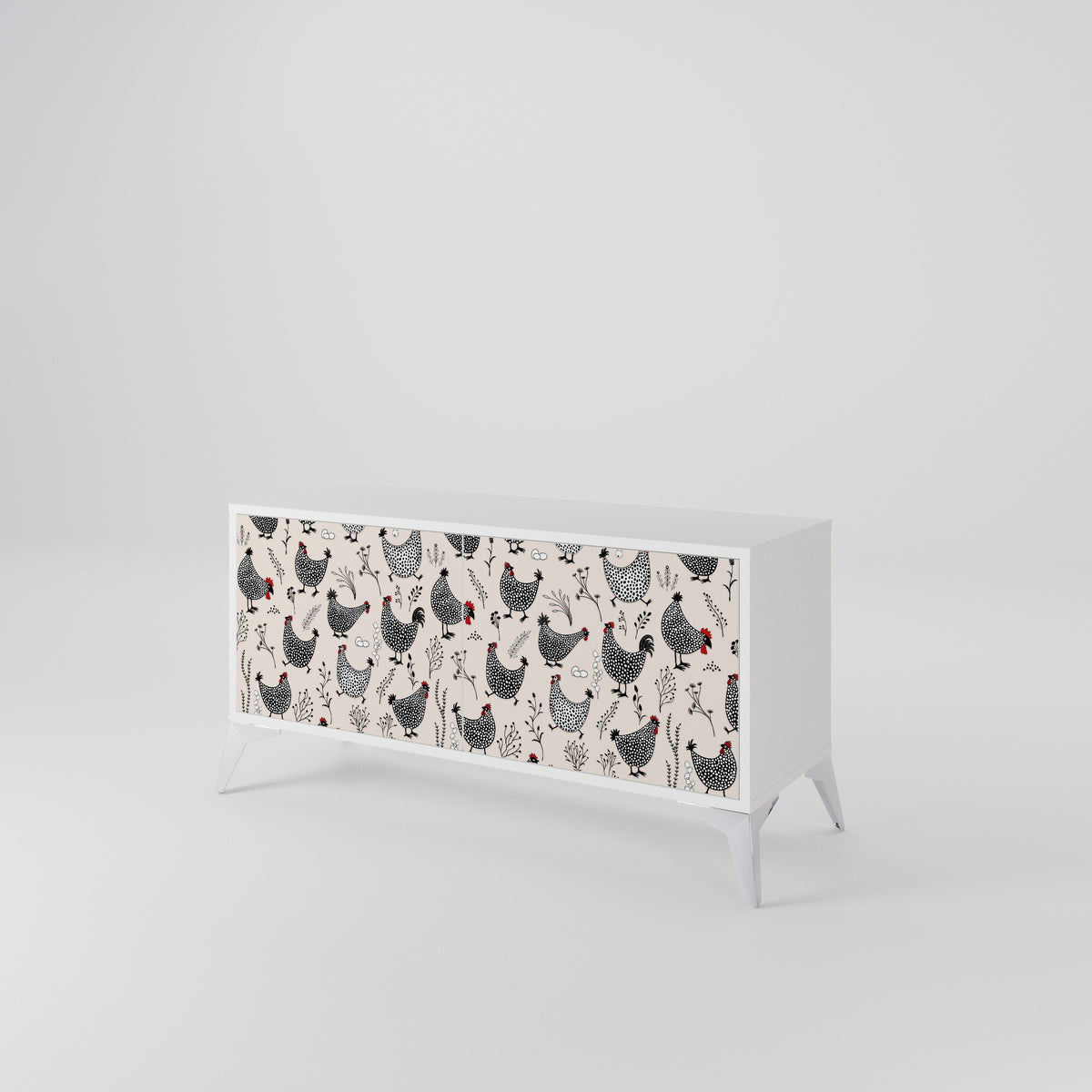 HAPPY HENS Mueble de TV Compacto de 2 puertas