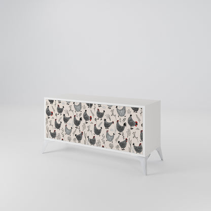 HAPPY HENS Mueble de TV Compacto de 2 puertas