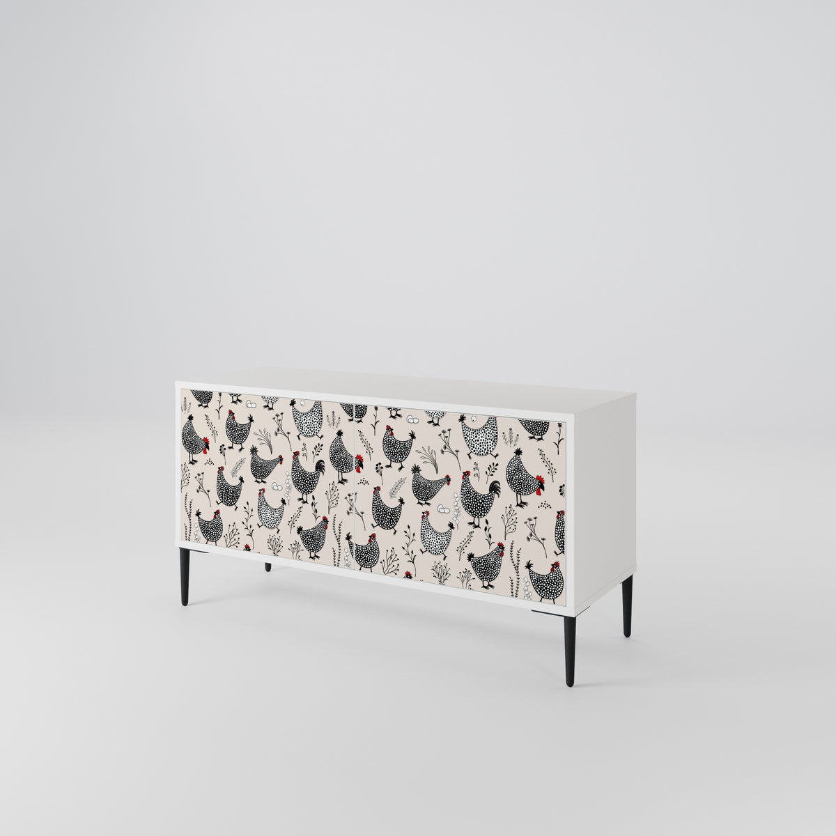 HAPPY HENS Mueble de TV Compacto de 2 puertas