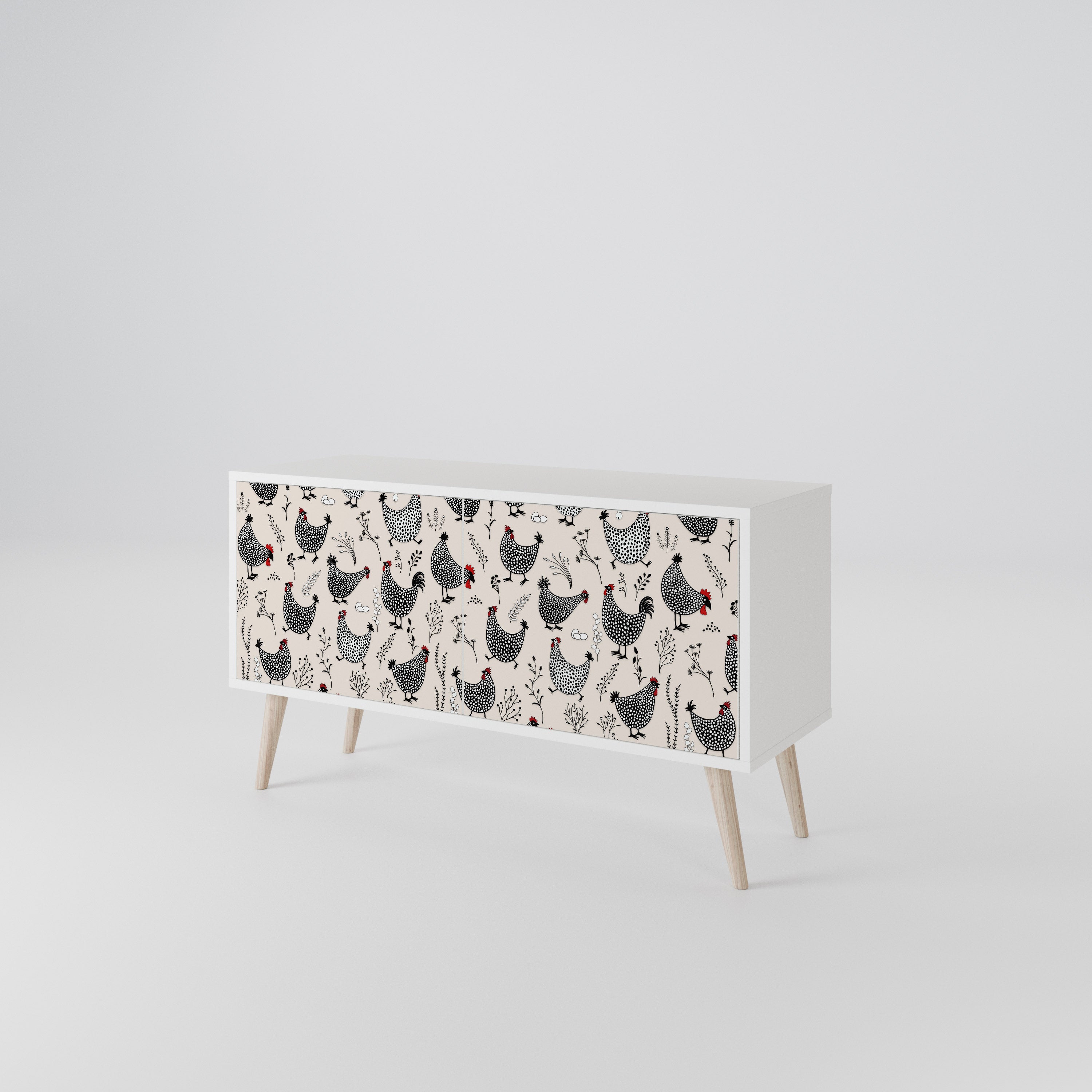HAPPY HENS Mueble de TV Compacto de 2 puertas