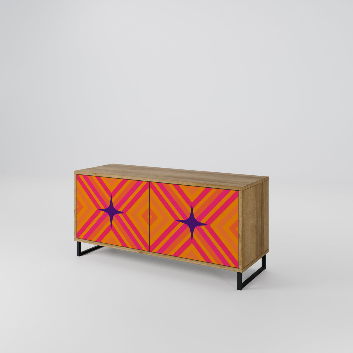 GEOMETRIC BRILLIANCE Mueble de TV Compacto de 2 puertas
