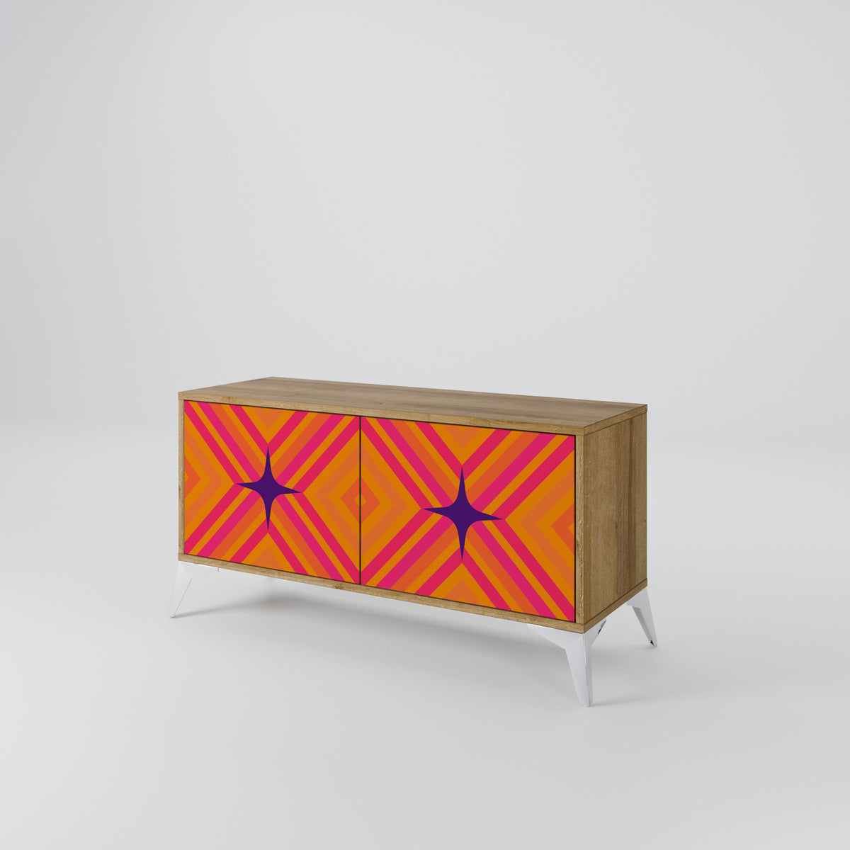 GEOMETRIC BRILLIANCE Mueble de TV Compacto de 2 puertas