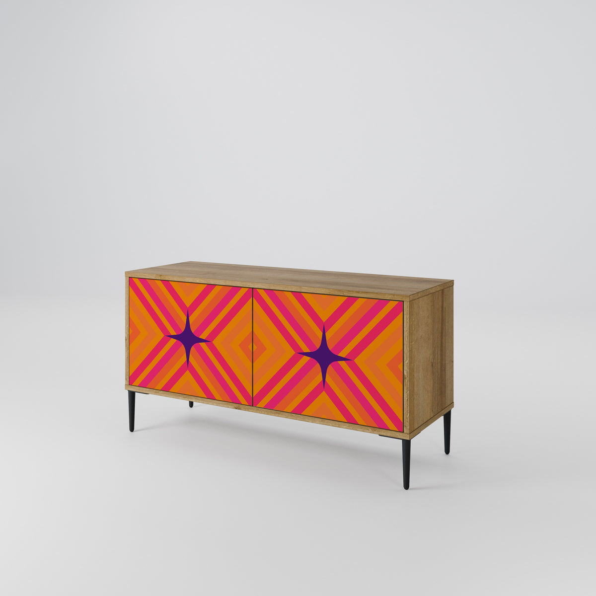 GEOMETRIC BRILLIANCE Mueble de TV Compacto de 2 puertas