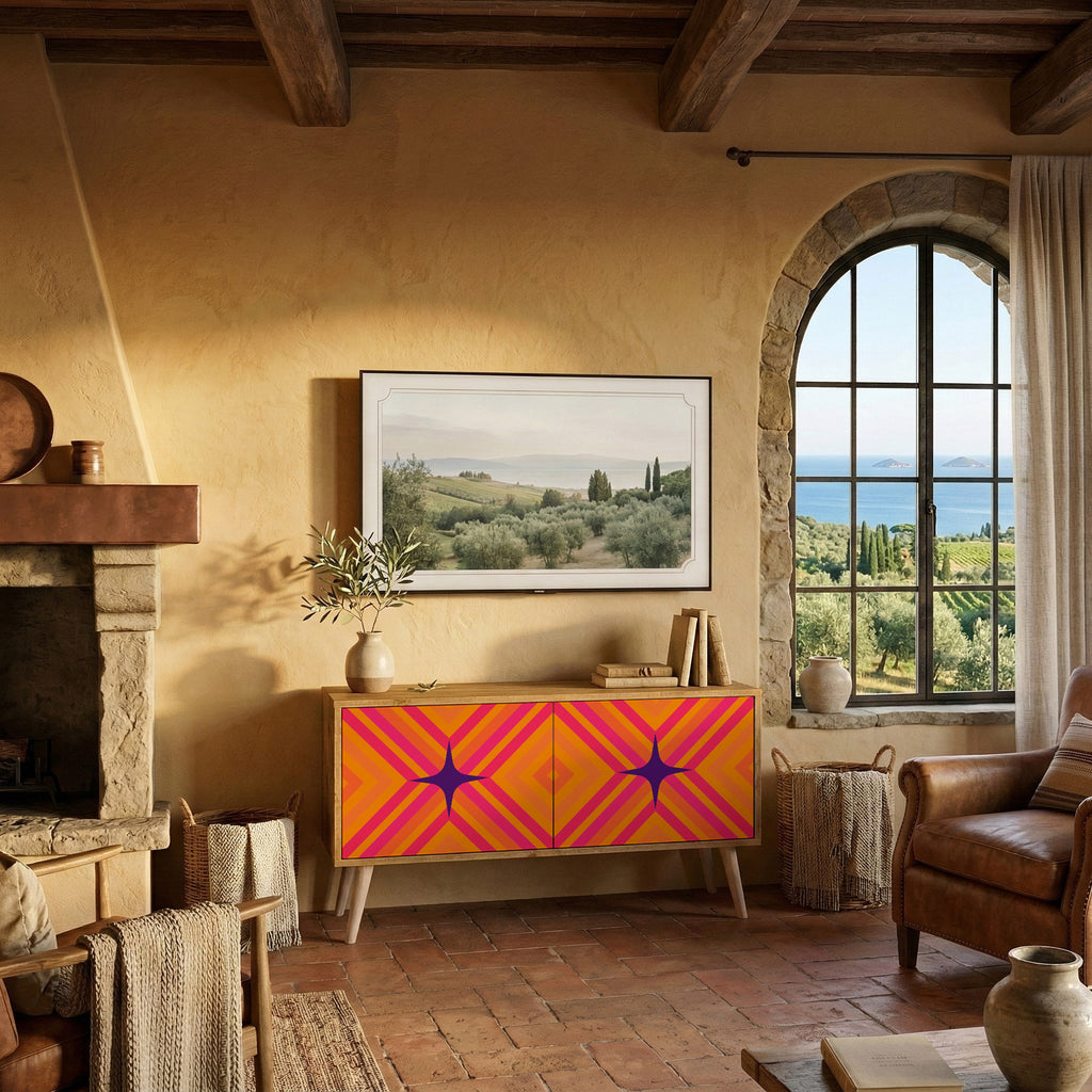 GEOMETRIC BRILLIANCE Mueble de TV Compacto de 2 puertas