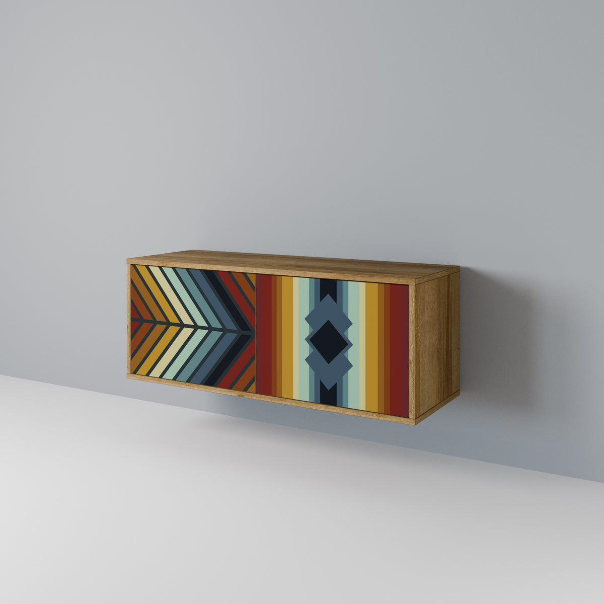 INDIGENOUS ZIGZAG Mueble de TV Compacto de 2 puertas